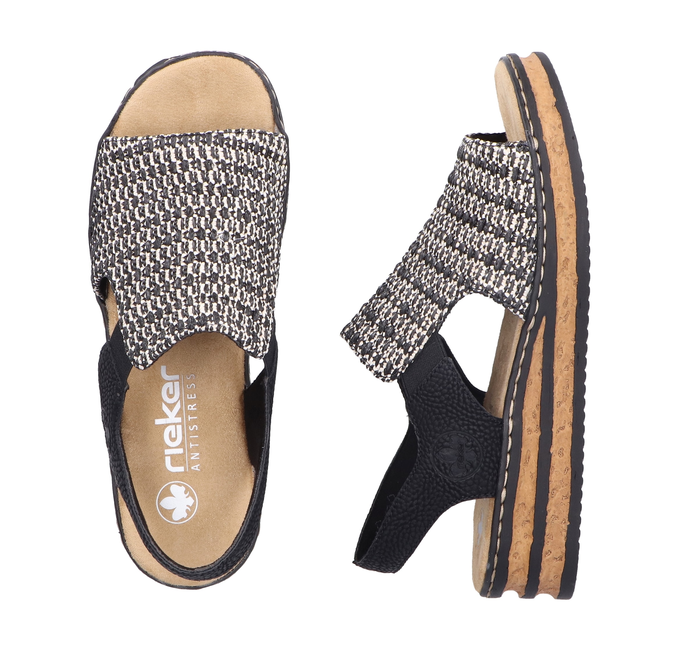 Rieker Keilsandalette, Sommerschuh, Strandschuh, Sandale in Flechtoptik