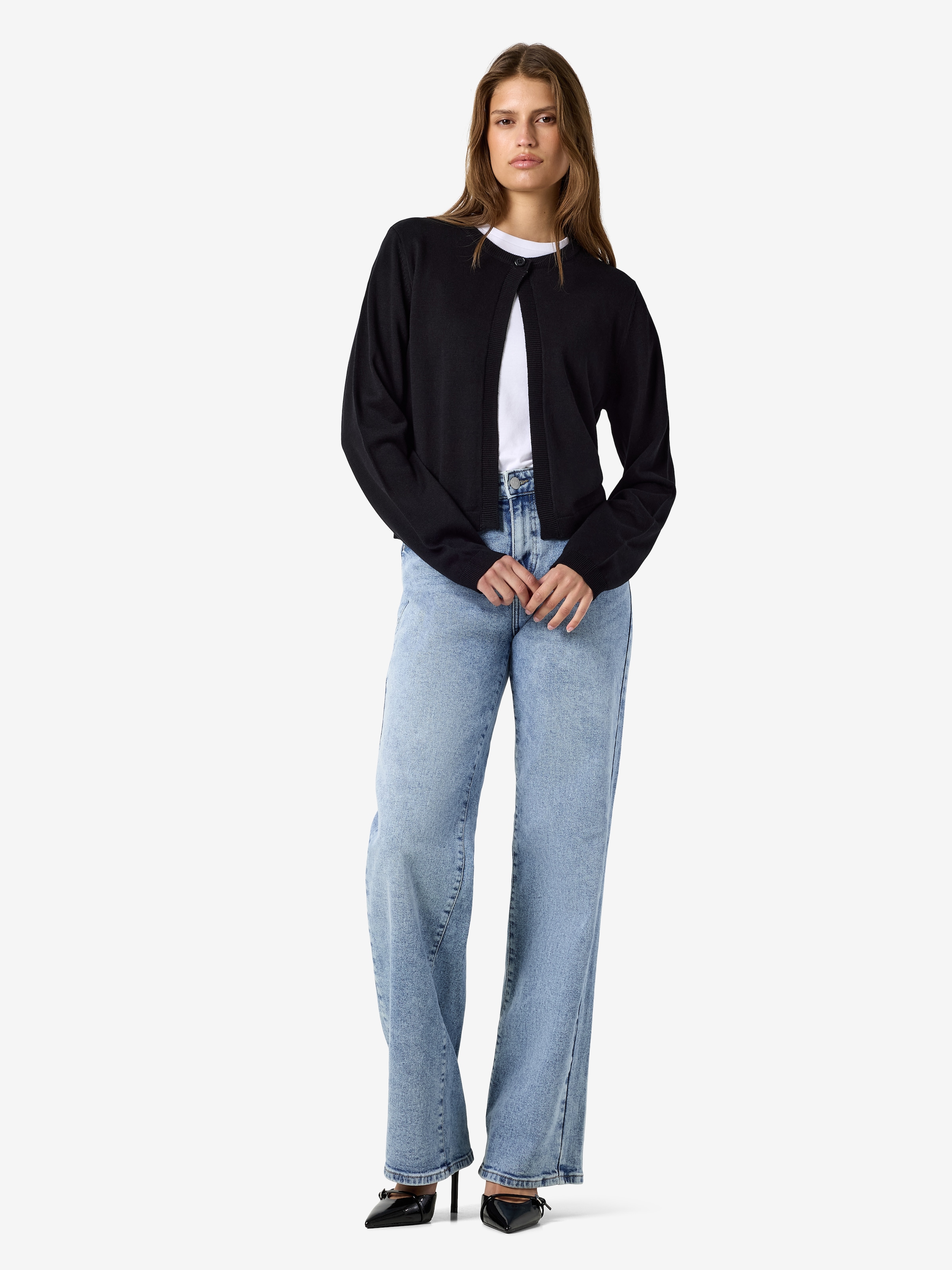 Noisy may Strickjacke »NMMAYSA L/S O-NECK KNIT CARDIGAN NOOS« Baumwollmischung, regular fit