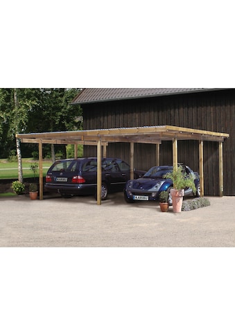 Doppelcarport »Eco 1«, Holz, 250 cm, braun