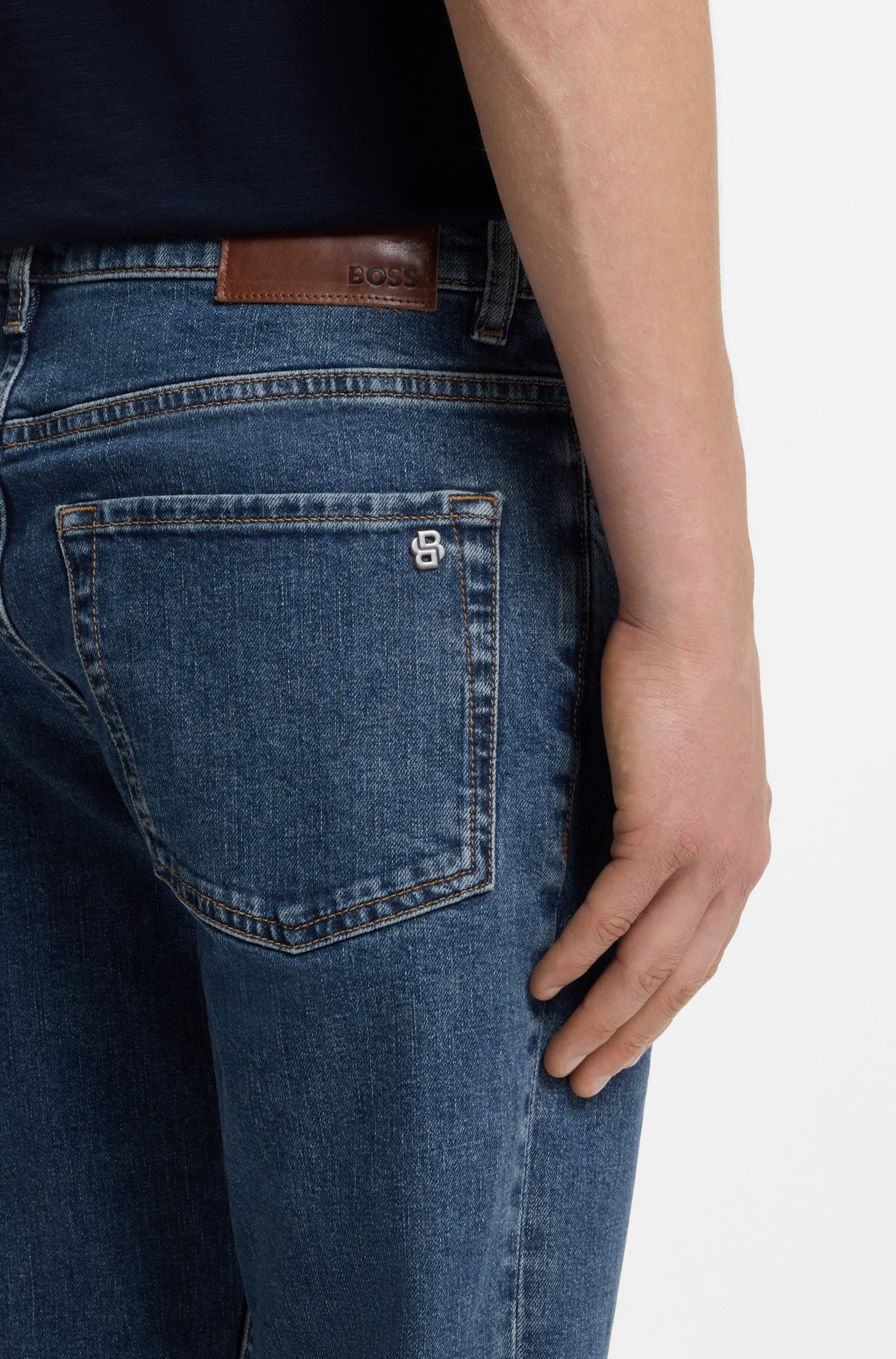 BOSS ORANGE Tapered-fit-Jeans »Onyx Comfor Fit Denim« Regular Tapered Fit, Stretch-Denim, Mittlere Bundhöhe