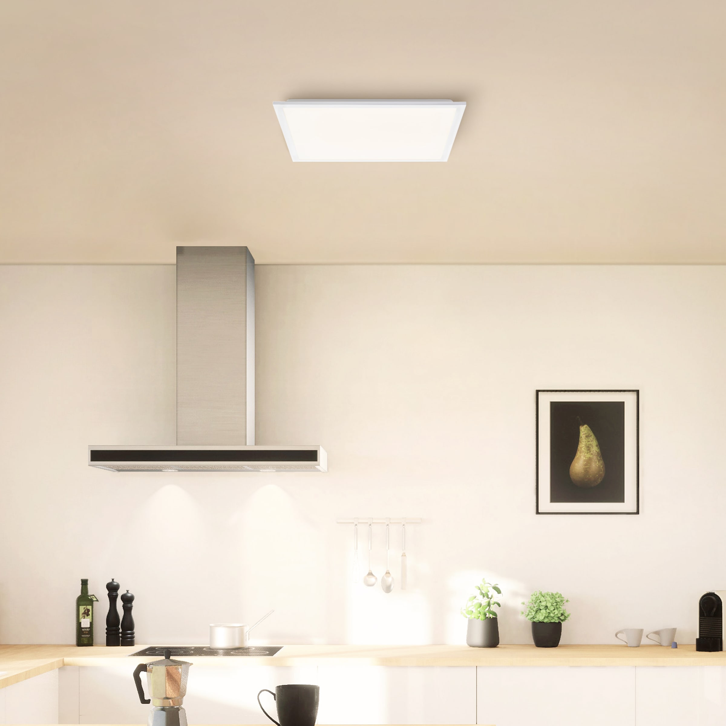 Brilliant LED Deckenleuchte »Briston«, 45 x 45 cm, 2700 lm, 2700 K, Aluminium, weiß