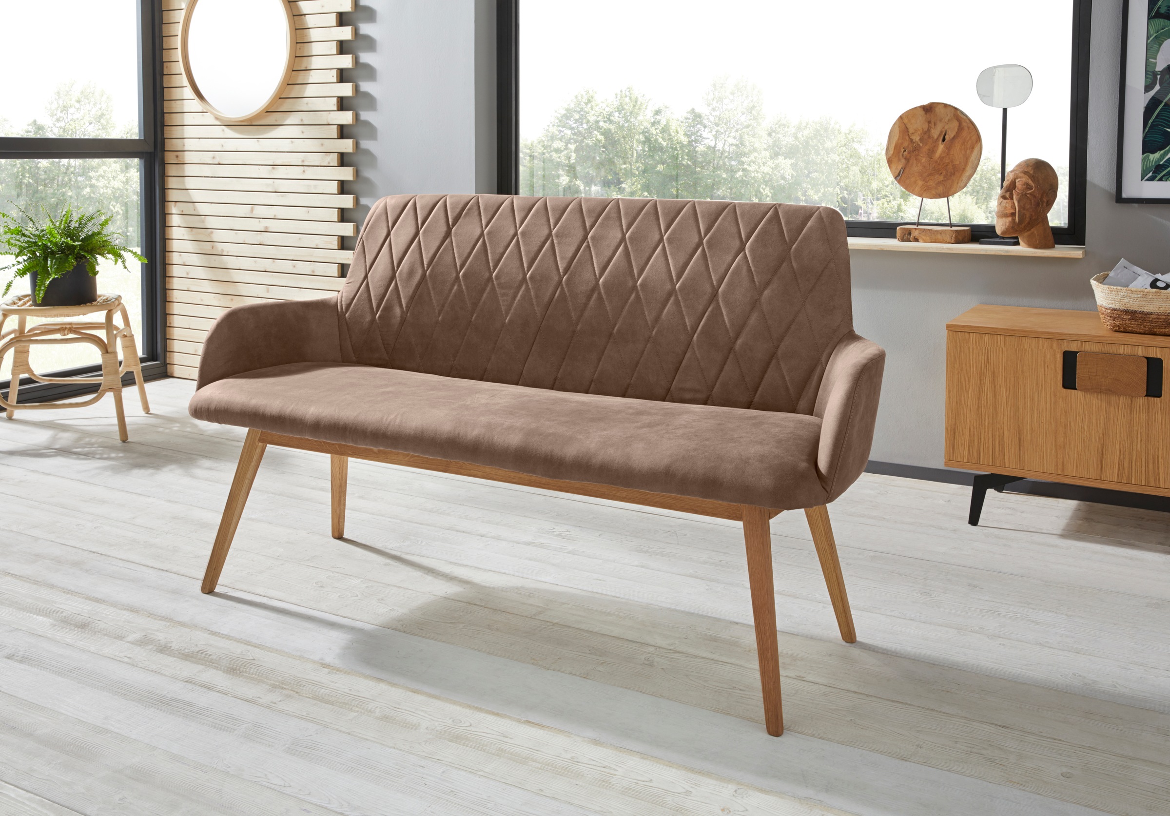 Home Affaire Sitzbank »Brest« Schuhbank in grau, Größe B/H/T: 160 cm x 88 cm x 60 cm