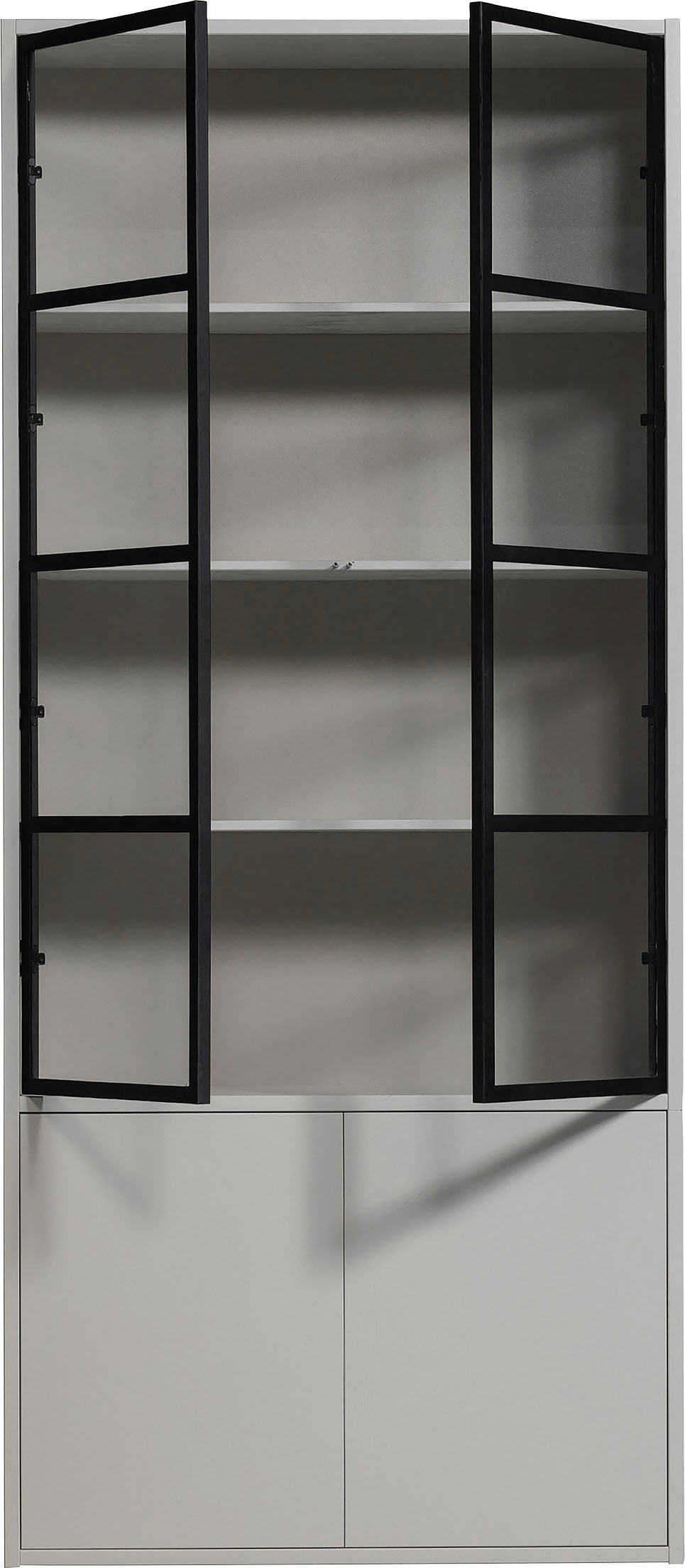WOOOD Vitrine »Basic«, mit vier Türen, Breite 101 cm