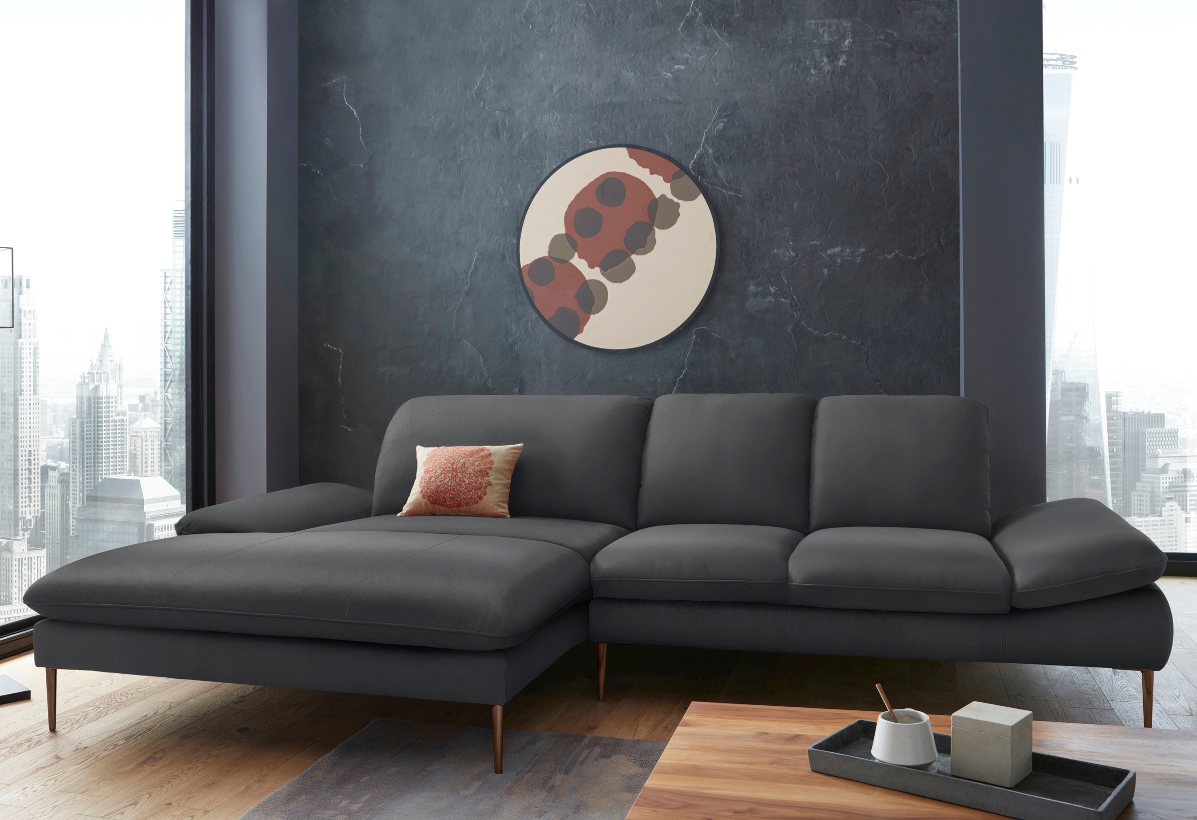 W.SCHILLIG Ecksofa »enjoy&MORE«, mit Sitztiefenverstellung, Füße bronze pulverbeschichtet, Breite 310 cm