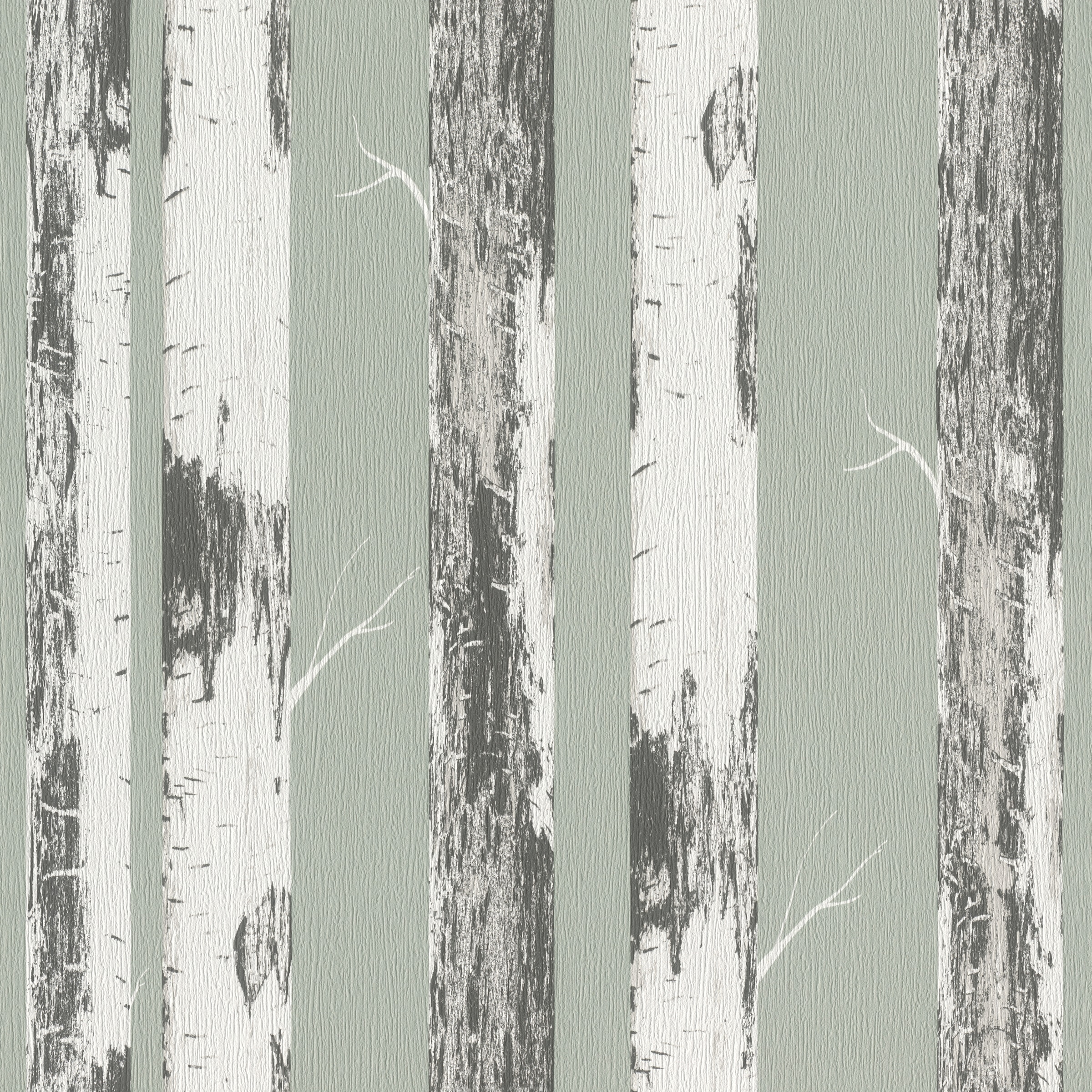 Rasch Papiertapete »mit Birkenstämmen«, Holz, Birkenwald