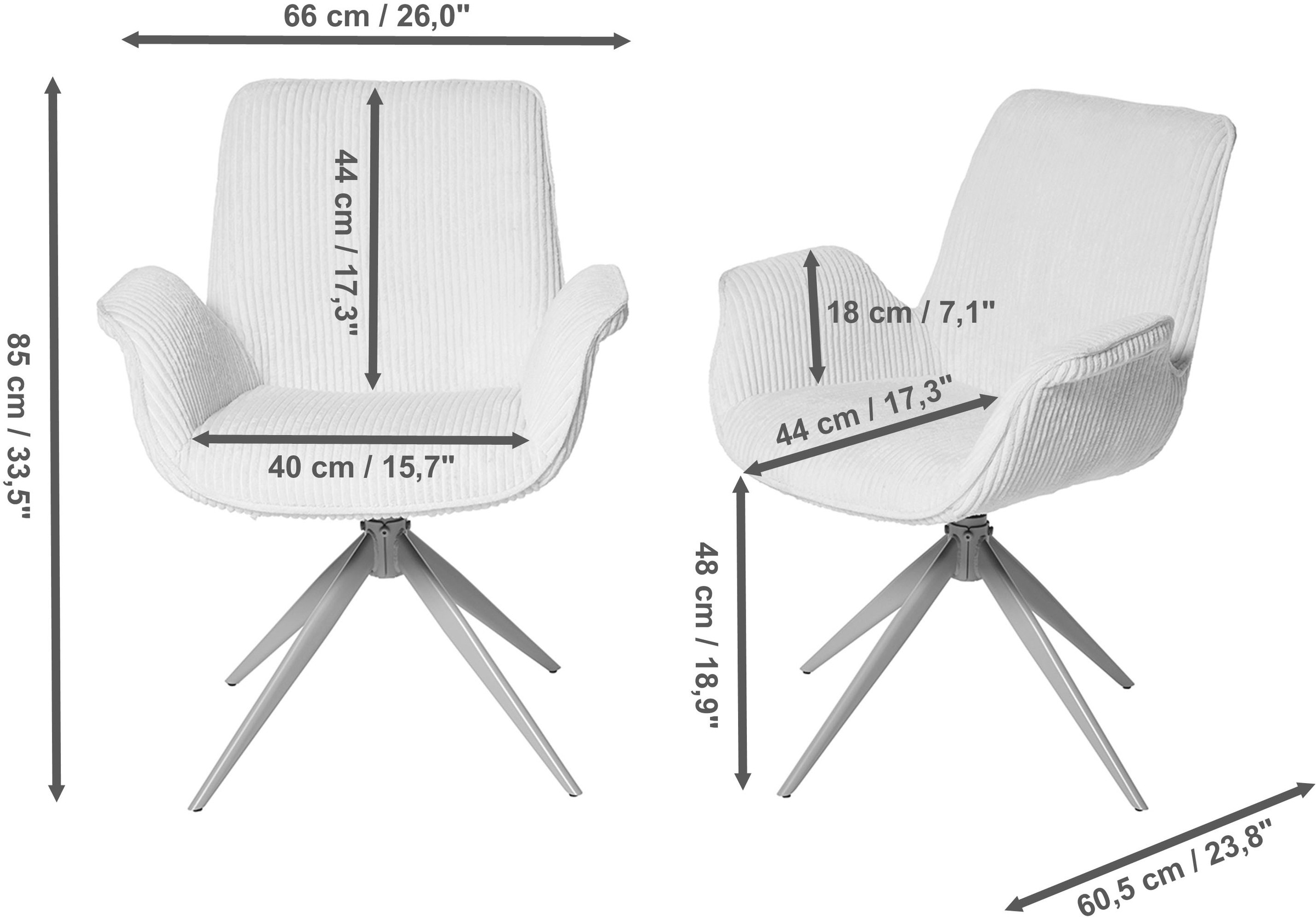 Jahnke Schalenstuhl »BAT TWIST DUO« () 2er Set, drehbar, gepolstert, mit Armlehnen, B:66xT:60,5xH:85 cm