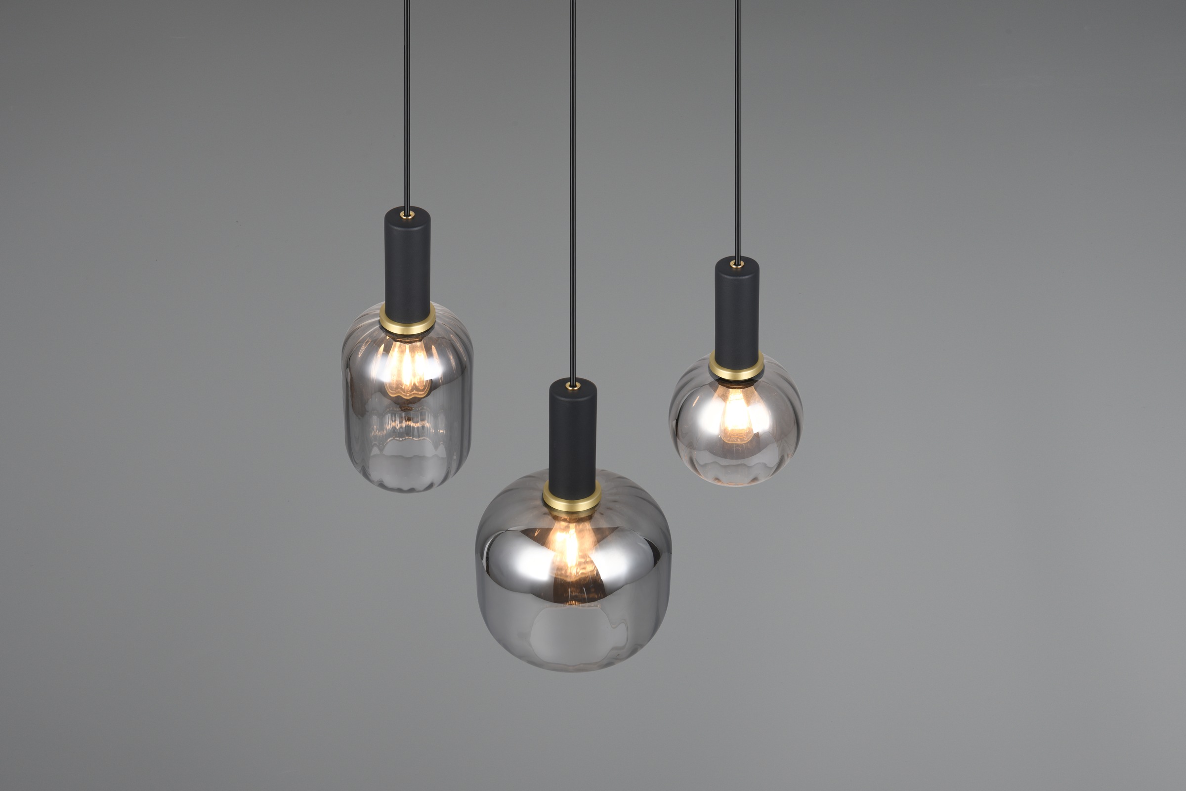 TRIO Leuchten Pendelleuchte »DIVA, E27 Hängelampe 3-flammig mit Glasschirm, exkl 3xE27 max 10W« E27 1 Stk. warmweiß - kaltweiß höhenverstellbar bis max 150cm Hängeleuchte Ø 30 cm Wohnzimmer Küche