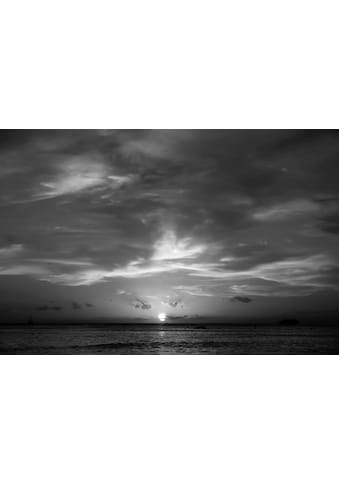 Fototapete »Sonnenuntergang Schwarz & Weiß«