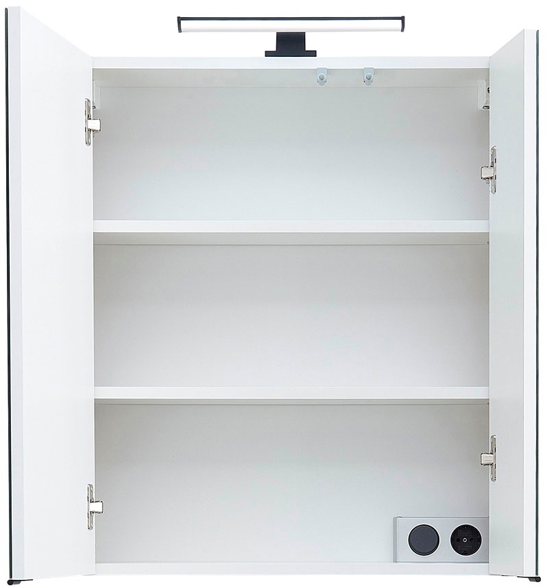 Saphir Badmöbel-Set »Quickset 395 4-teilig, Waschbeckenunterschrank mit LED-Spiegelschrank«, (5 St.), Unterschrank, Midischrank, inkl. Türdämpfer, 7 Türen, 2 Schubladen