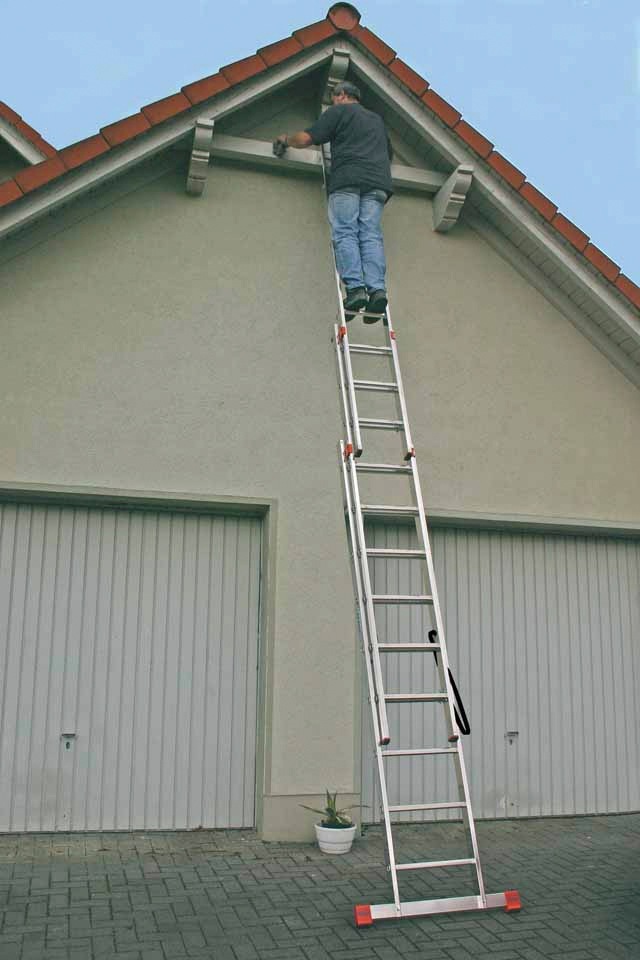 KRAUSE Vielzweckleiter »Tribilo«, mit Leiternspitzen, 3x9 Sprossen