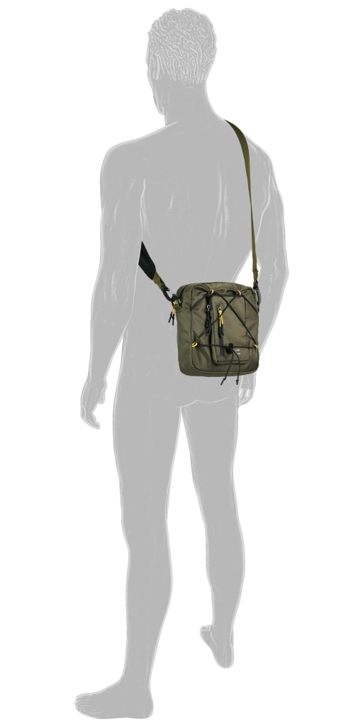 camel active Umhängetasche »Shores« Ultraleicht mit sportiver Schnürung abnehmbare Pouch & Reflektdetails