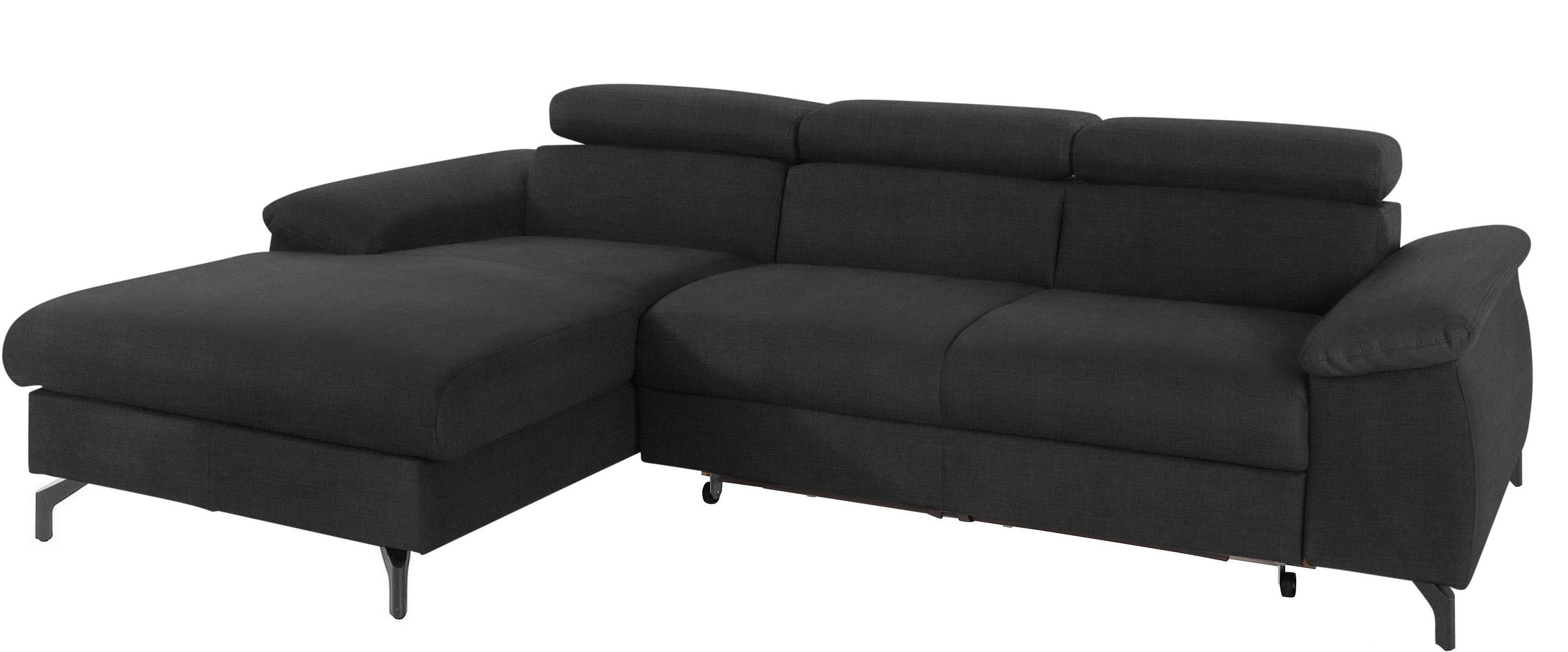 COTTA Polstergarnitur »Komaris L-Form«, (Set), Set bestehend aus: Ecksofa mit Kopfteilverstellung & Hocker