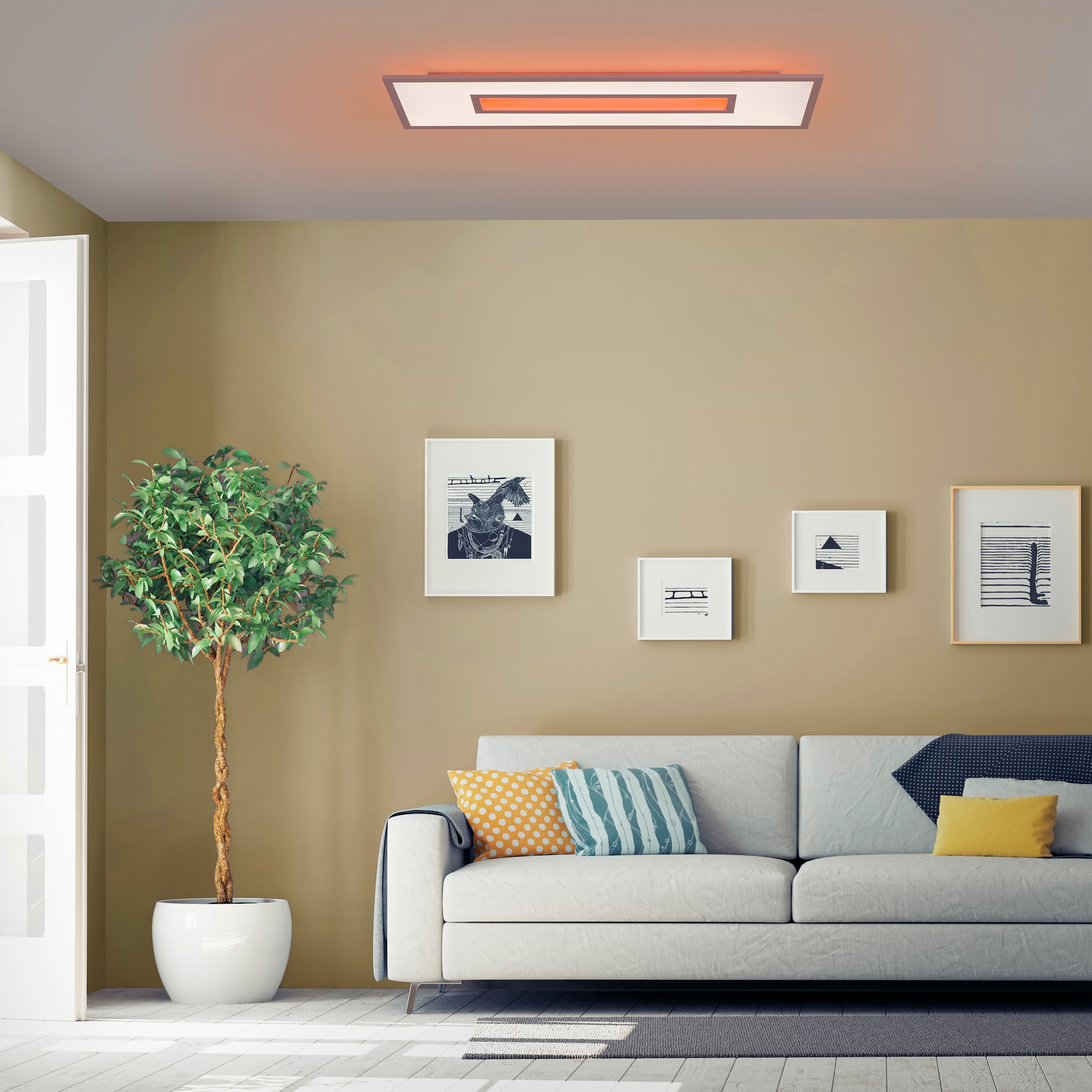 JUST LIGHT LED Deckenleuchte »RECESS« LED-Board 1 Stk. warmweiß - kaltweiß dimmbar über Fernbedienung