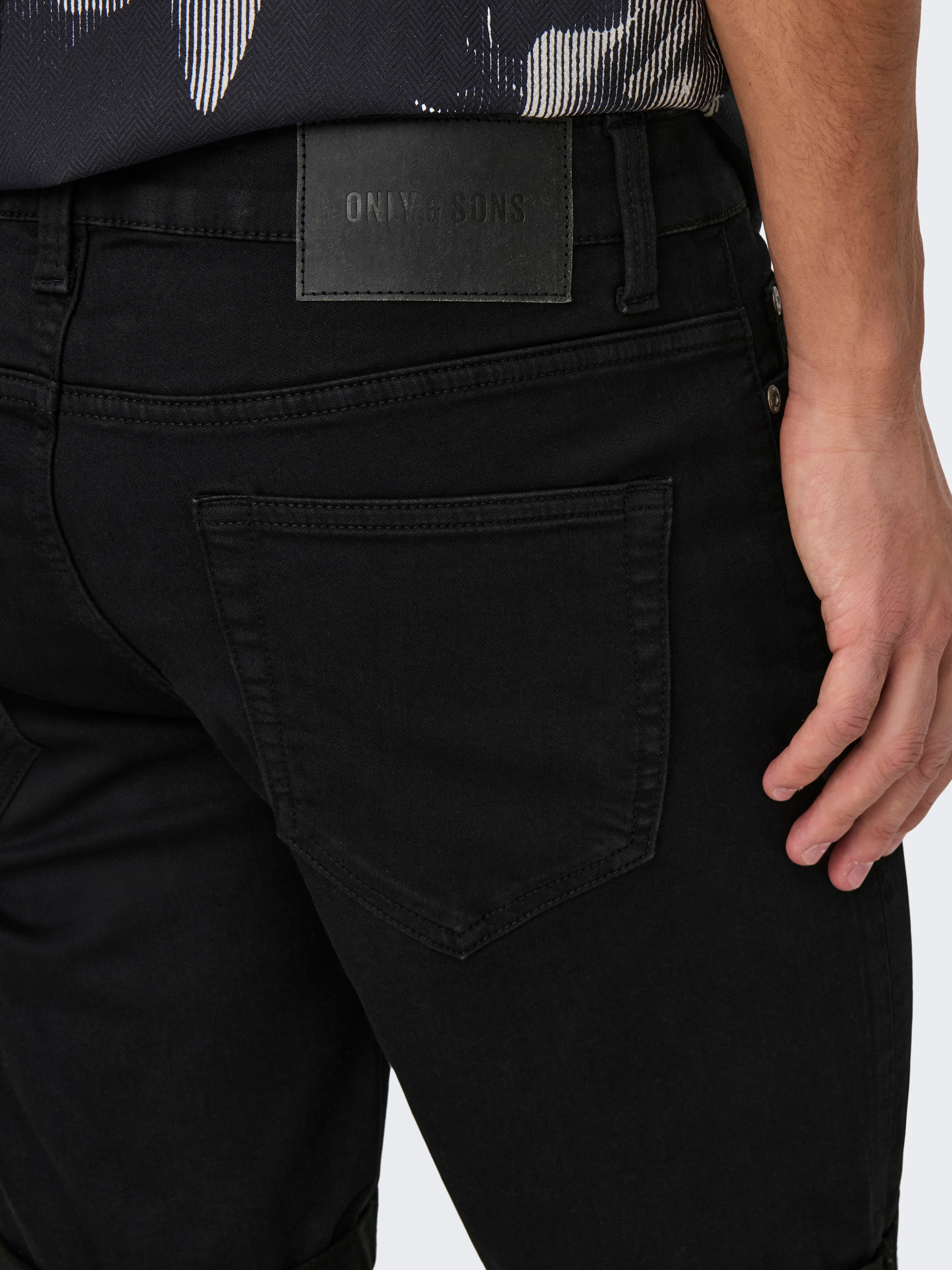 ONLY & SONS Jeansshorts »ONSPLY JOG BLK 0280 PIM DNM SHORTS NOOS« Baumwollmischung, regular fit