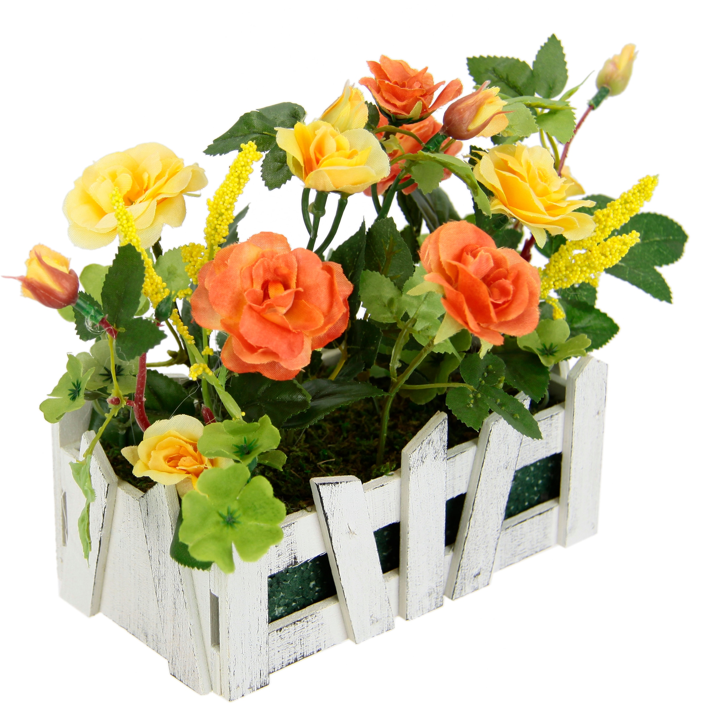 I.GE.A. Kunstblume »Wildrosen im Zaun«, Seidenblumen Blumen Rosenblätter bei Künstliche Rosenbusch bestellen OTTO