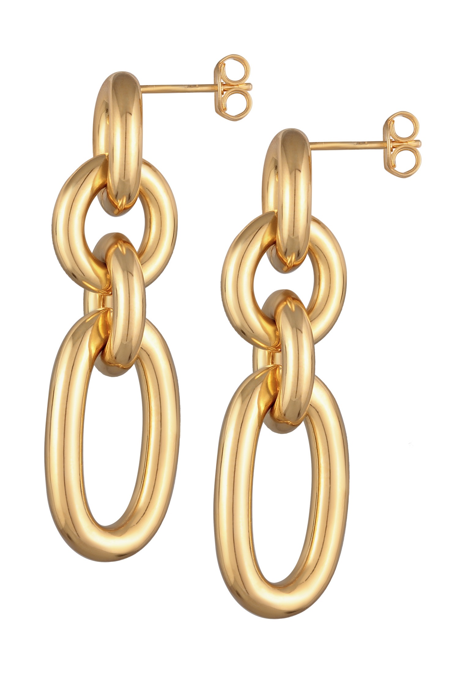Elli Paar Ohrstecker »Ohrringe Ohrstecker Glieder Ösen Rund Oval Goldfarben«