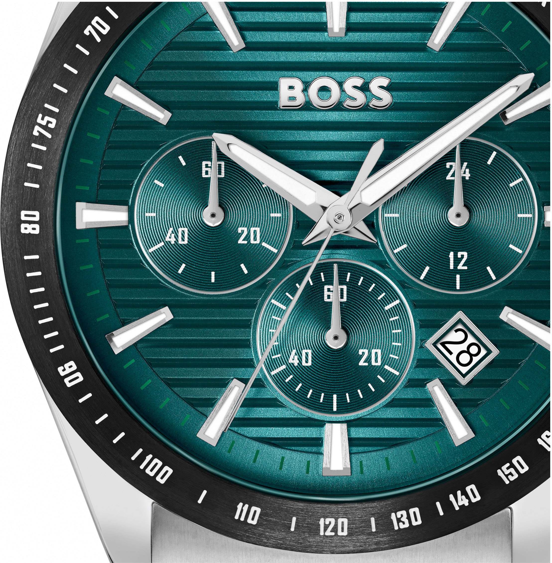 BOSS Chronograph »STRIKE CHRONO« Quarzuhr, Armbanduhr, Herrenuhr, Edelstahlarmband, analog, Tag