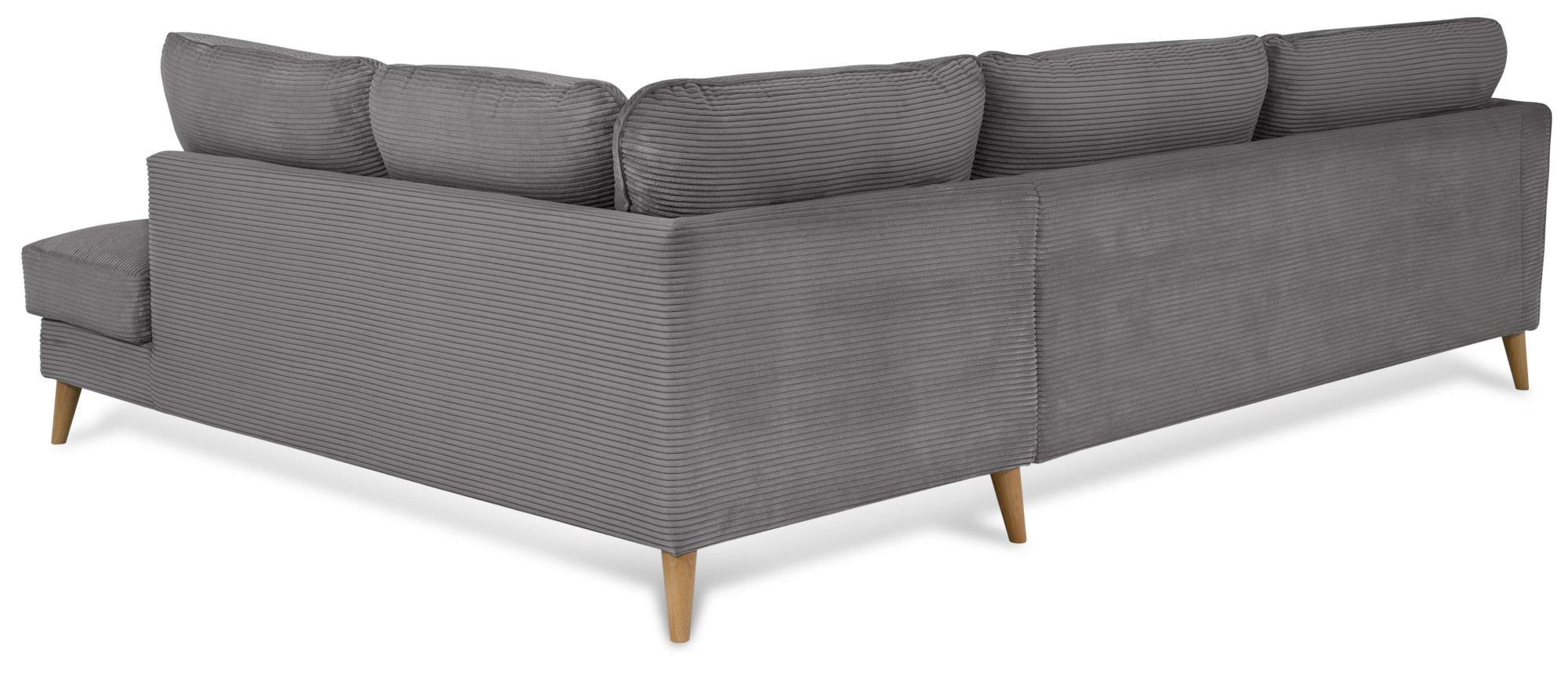 Home affaire Ecksofa »MARSEILLE 278/202 cm, L-Form, Ottom. rechts/links, verschiedene Bezüge«, Massivholzbeine Eiche, Landhausstil, Wellenunterfederung