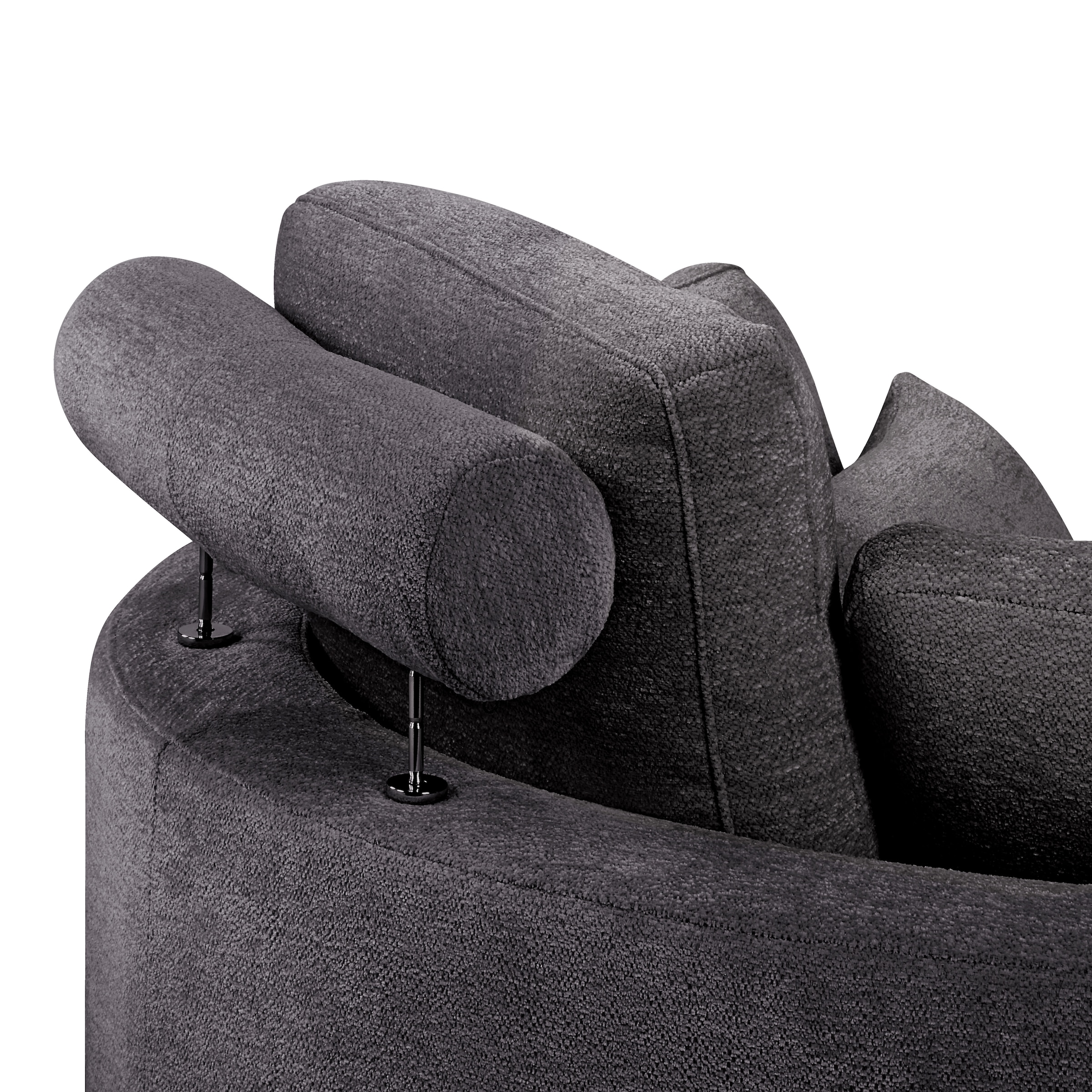 ATLANTIC home collection Loveseat »Ravi, B: 114 cm«, XXL- Sessel, mit Stauraumhocker, Rückenstütze & 4 Zierkissen