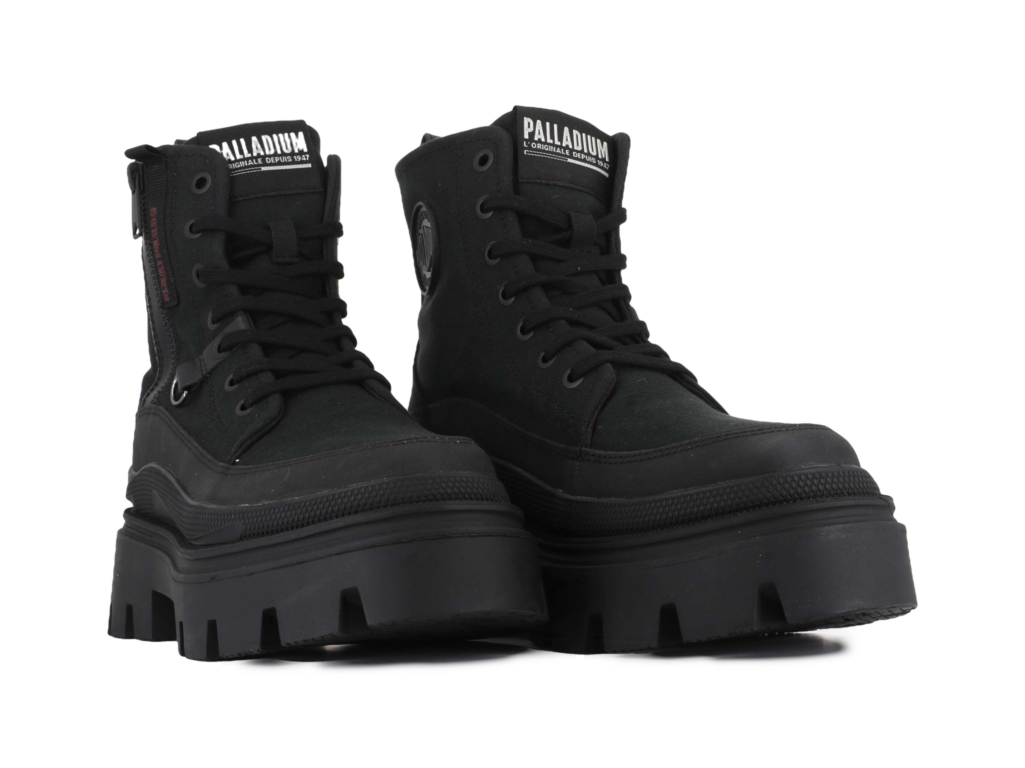 Palladium Damen Schnürboots »PALLASQUAD ZIP TX« Chunky Boots, Schnürstiefel mit Plateausohle aus Canvas, Größe 43