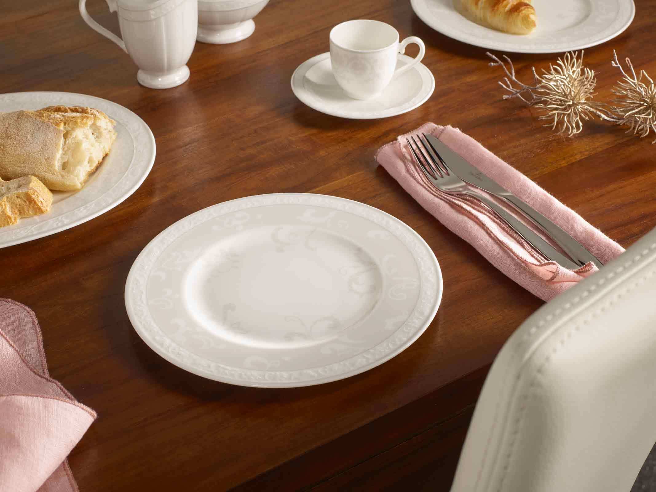 Villeroy & Boch Espressotasse »Espressotassen mit Untertassen Gray Pearl 70 ml 6er Set weiß« Spülmaschinengeeignet, Mikrowellengeeignet