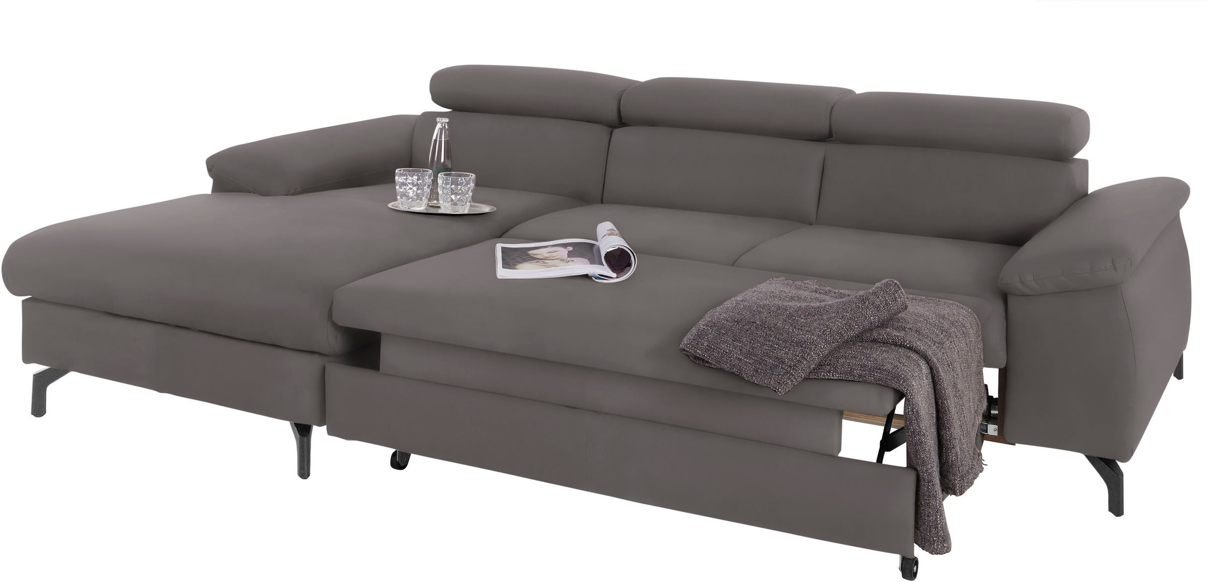 COTTA Ecksofa »Kitty L-Form«, mit Kopfteilverstellung, wahlweise mit Bettfunktion & Bettkasten