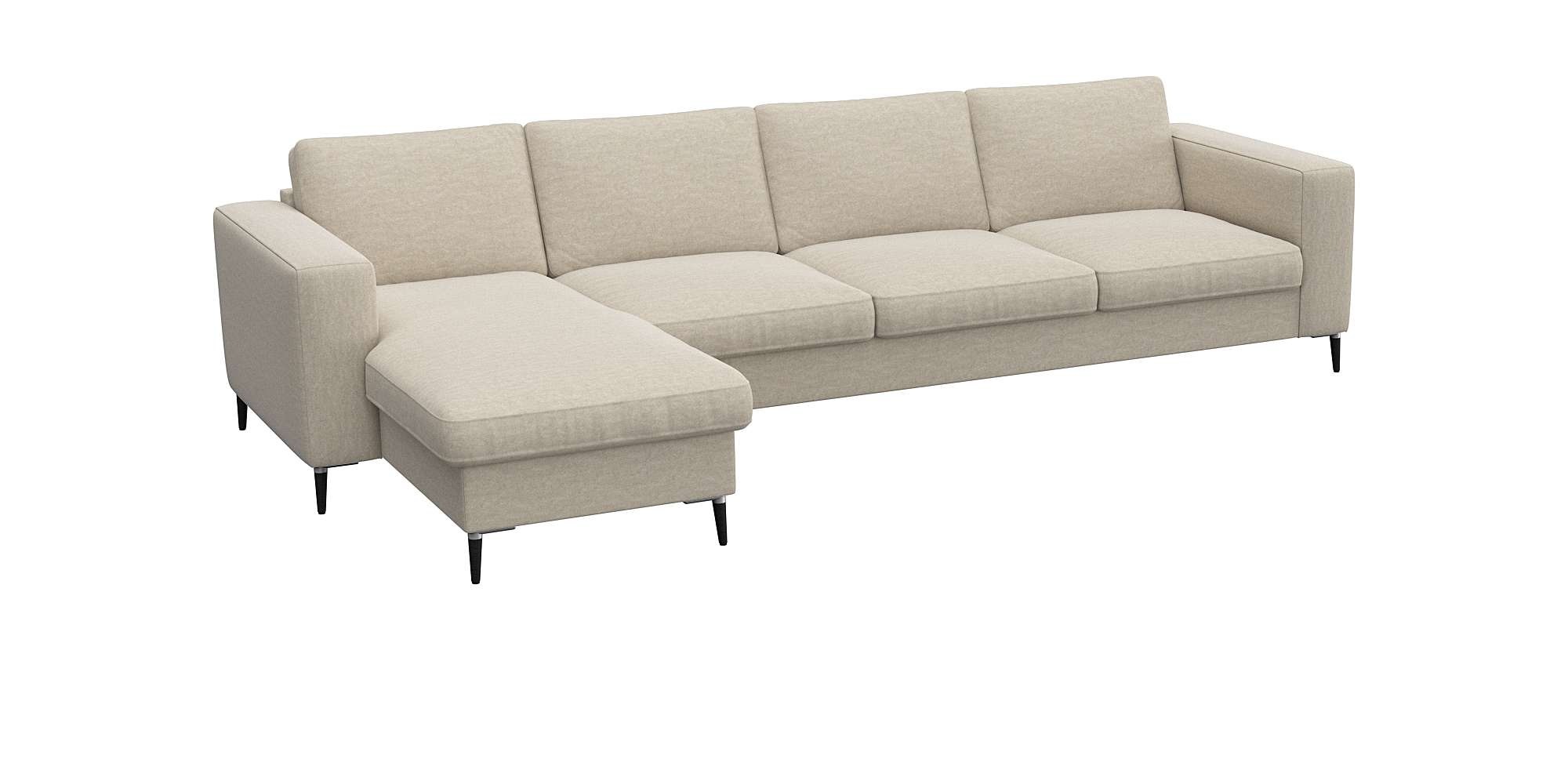 FLEXLUX Ecksofa »Fiore, L-Form« breite Armlehnen, Kaltschaum, Füße Alu+schwarz