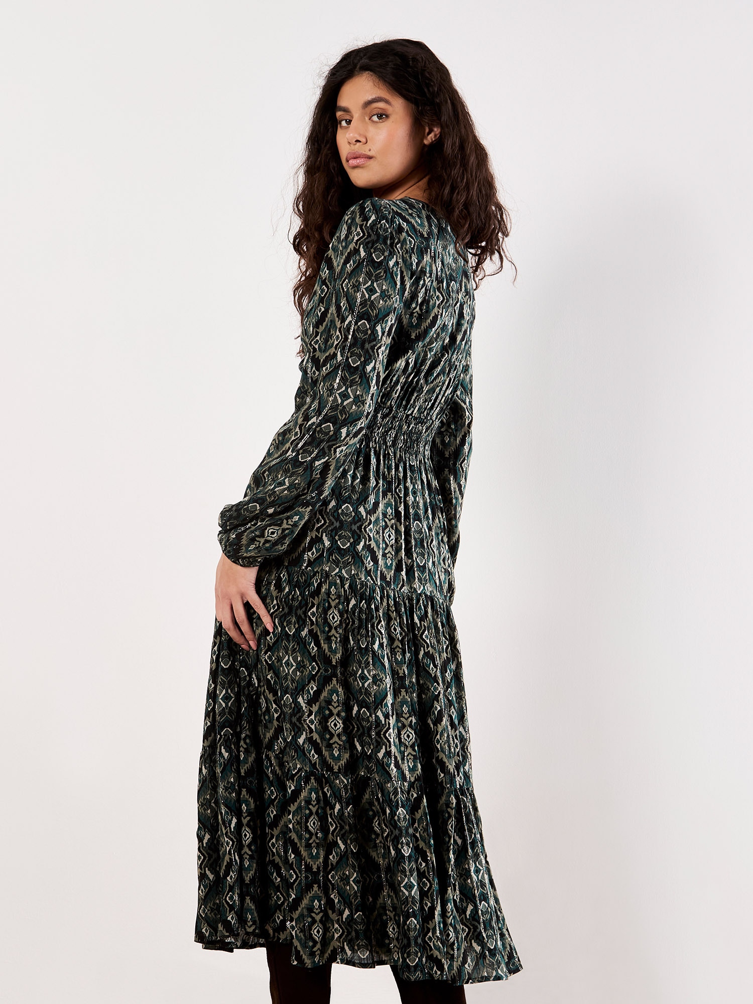 Apricot Midikleid »Midikleid« mit Ikatmuster