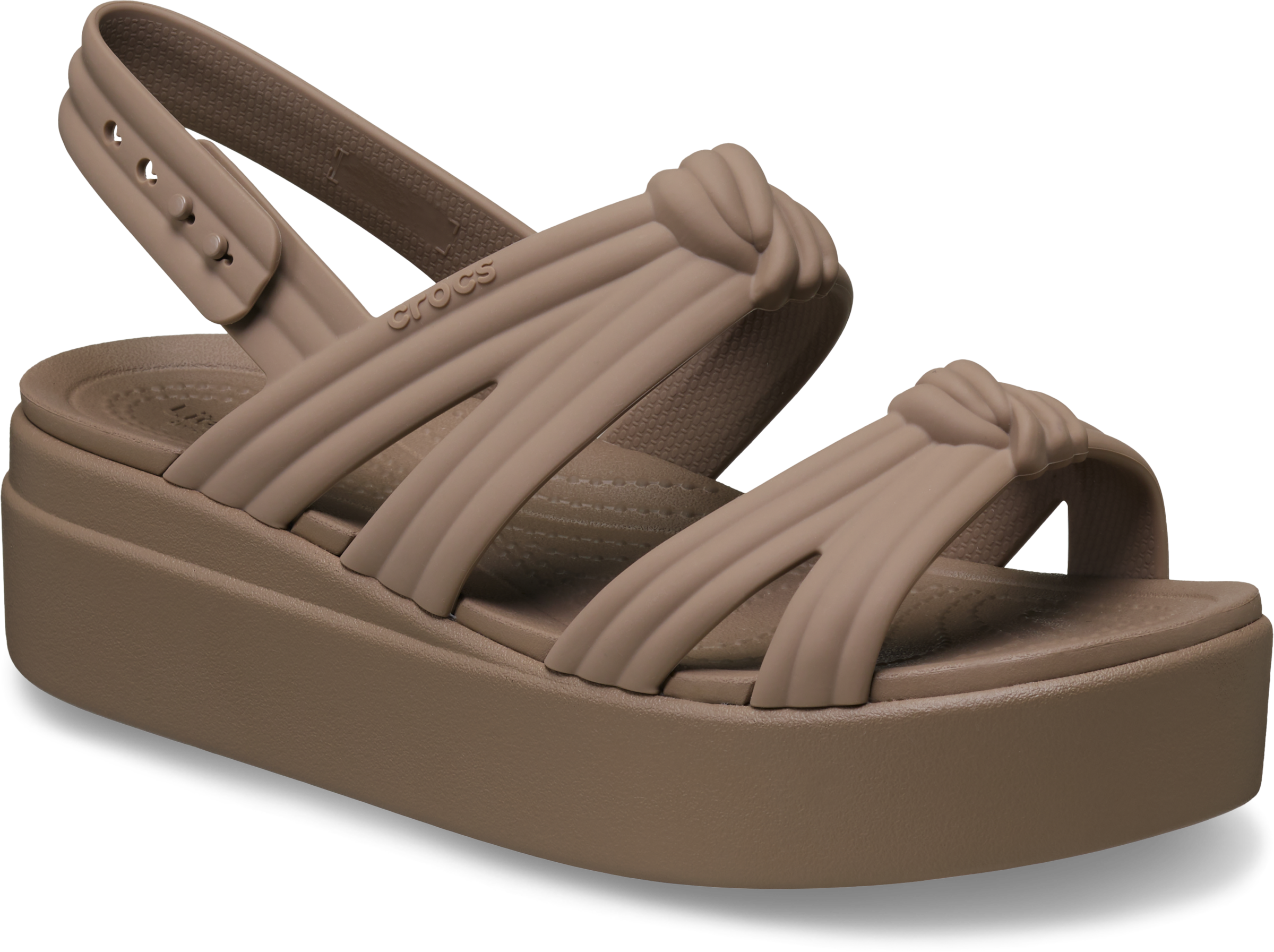 Crocs Keilsandalette »Brooklyn Knot Low Wedge«  Sommerschuh, Plateausandalette, Urlaubsschuh mit weichem Fußbett