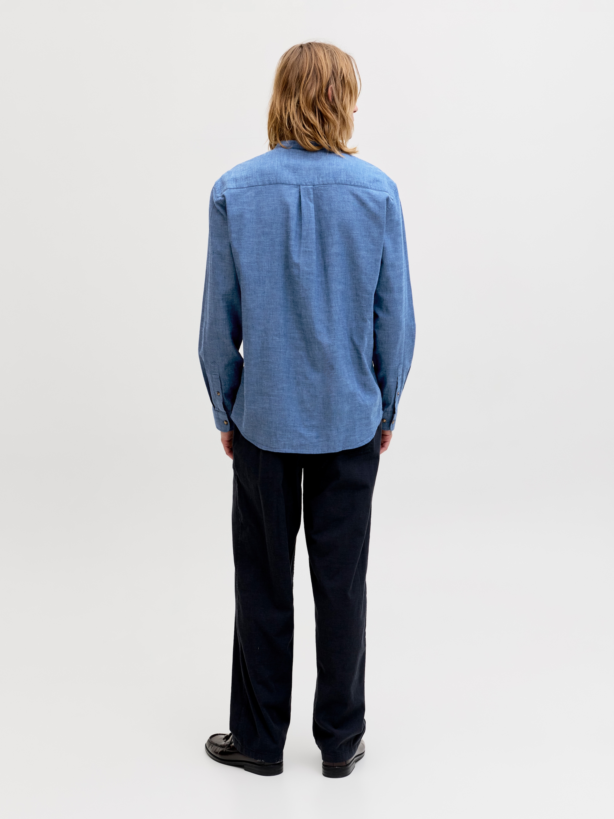 Jack & Jones Langarmhemd »JJESUMMER LINEN BLEND BAND SHIRT L/S SN« Baumwollmischung, regular fit