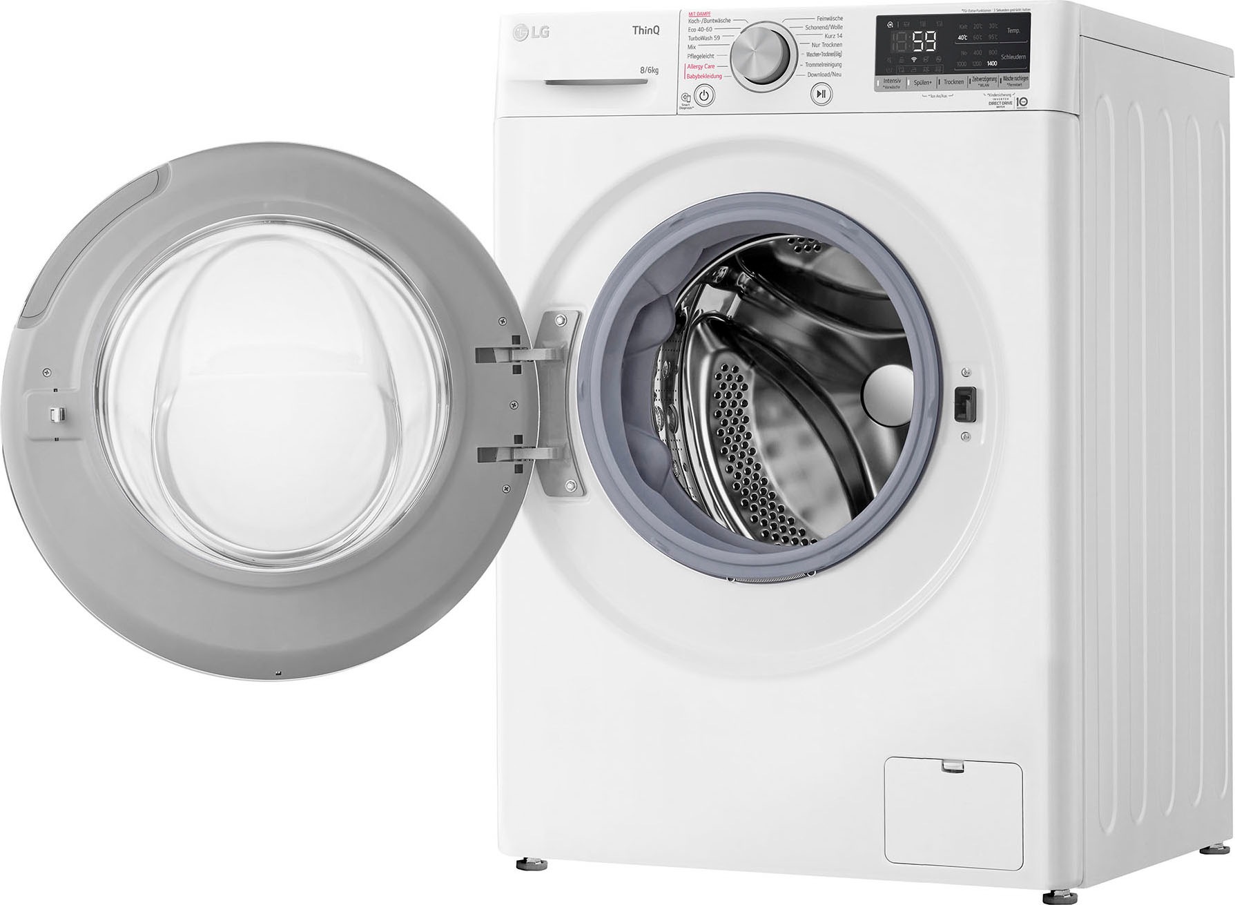 LG Waschtrockner »V4WD86S1B«, Steam: Tiefenreinigung mit Dampf