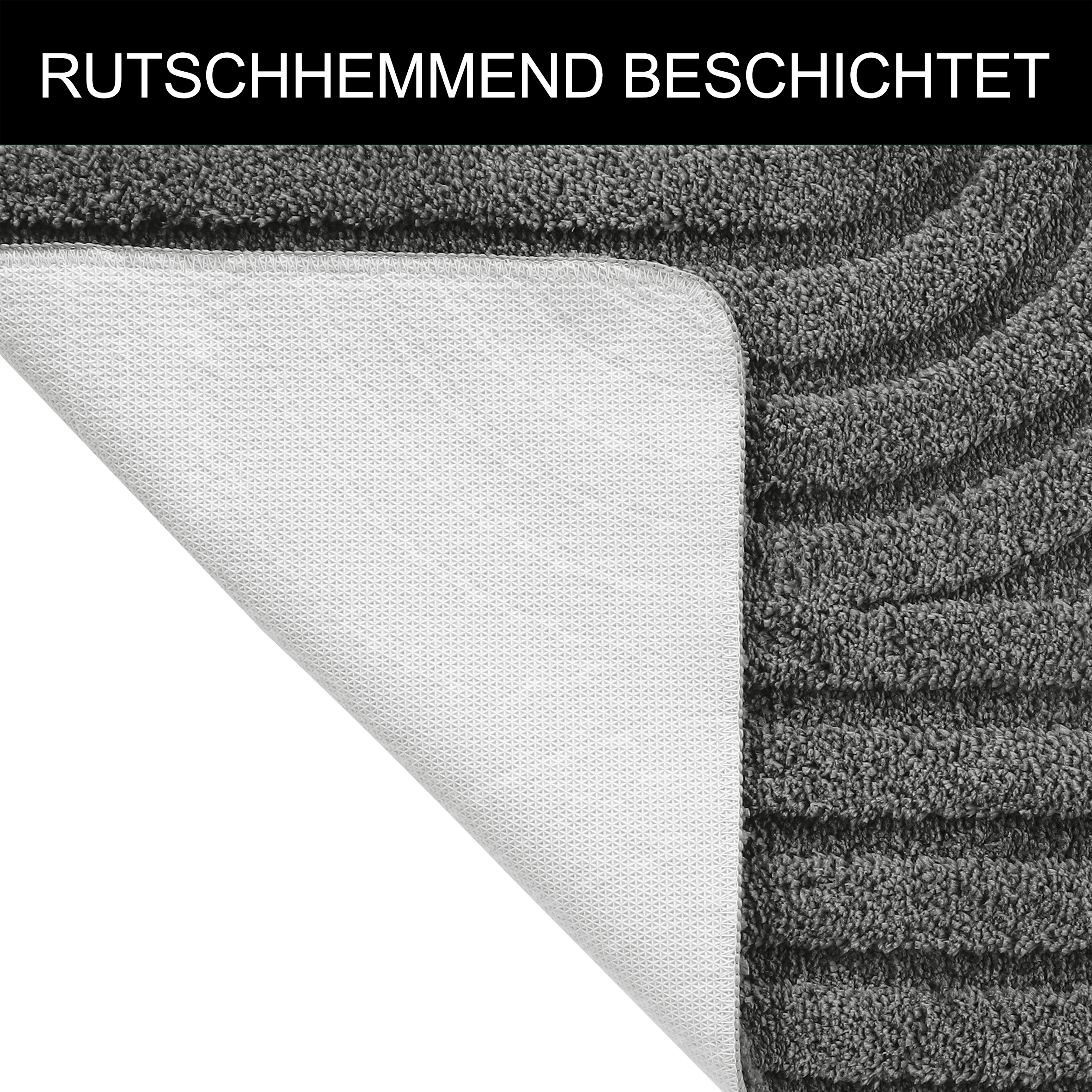 my home Badematte »Sanremo Scandi, Badvorleger, Badezimmer Teppich, Duschvorleger« Höhe 20 mm rutschhemmend beschichtet strapazierfähig Badteppich, Uni Farben, Hoch-Tief-Effekt, modernes Muster, Boho