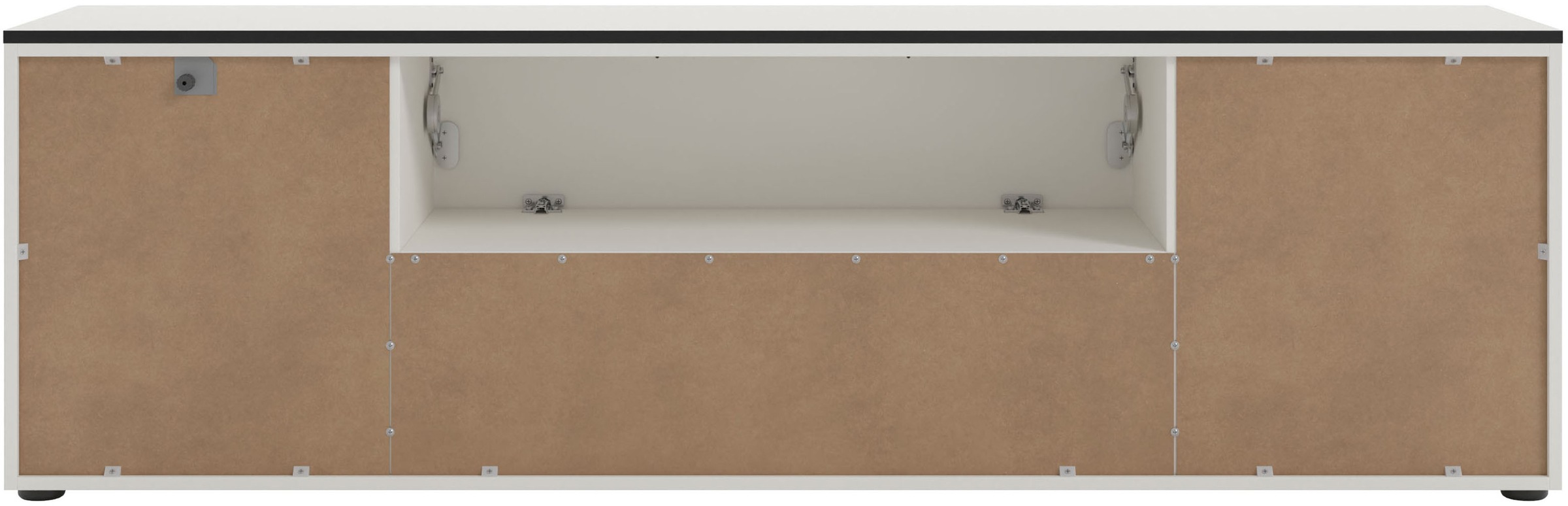 Manjana Möbel Lowboard »mit Schwarz matten Metallgriffen«