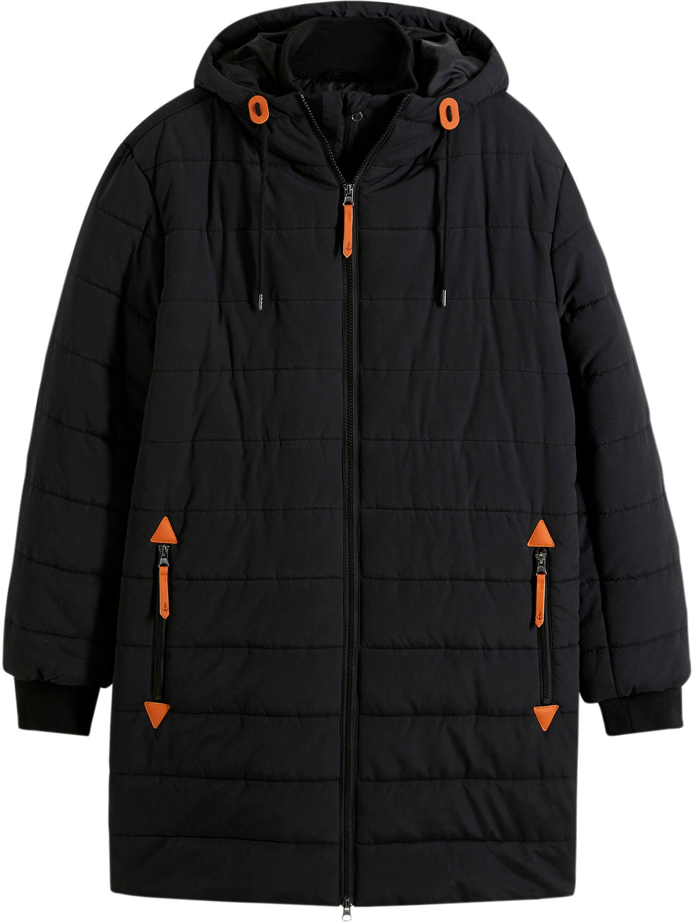 bonprix Steppjacke mit Lederimitat-Details, wattierte Fütterung, Regular Fit