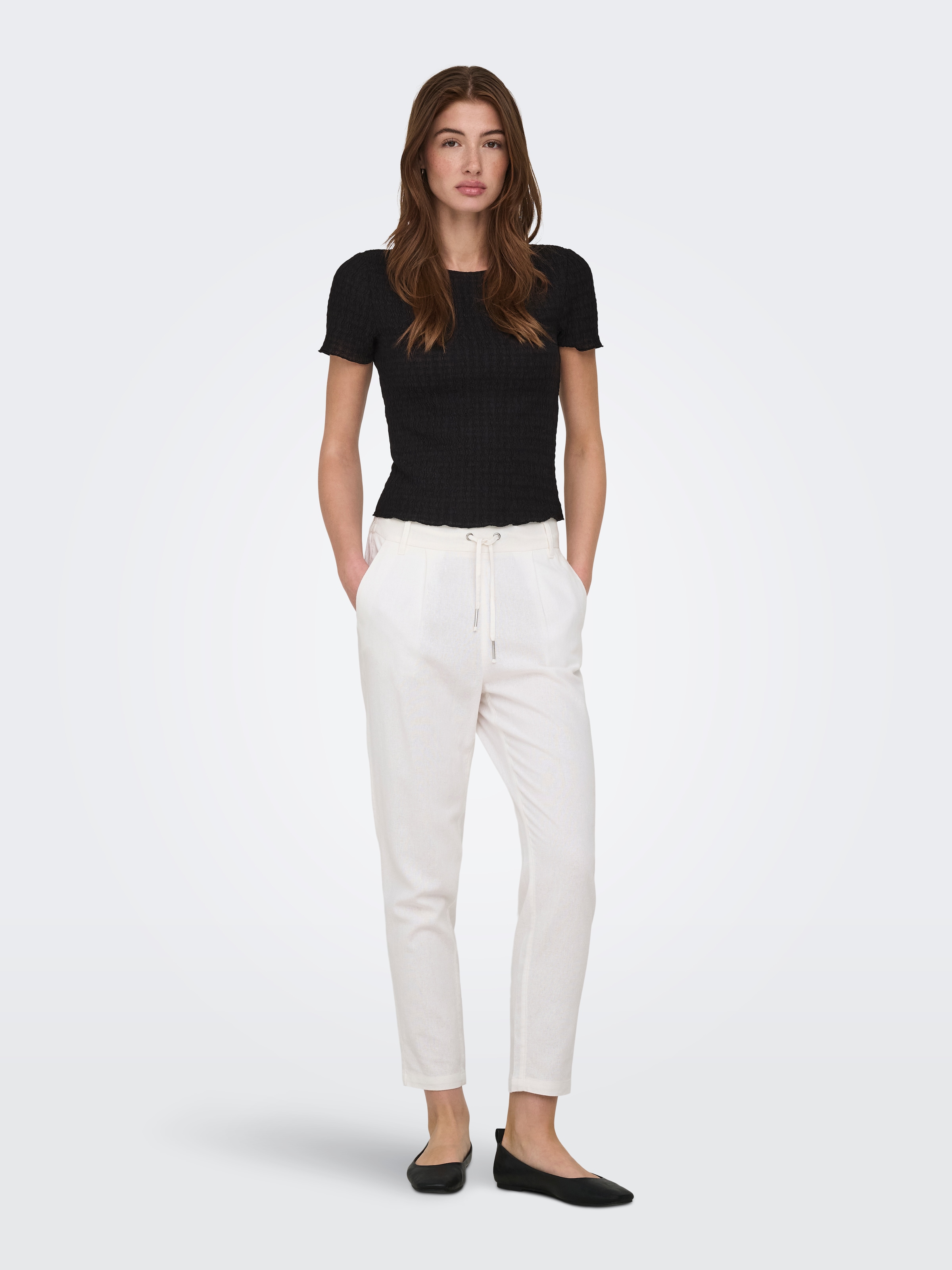 ONLY Kurzarmshirt »ONLILSE S/S TOP STRUCTURE JRS NOOS« Kunstfaser, regular fit