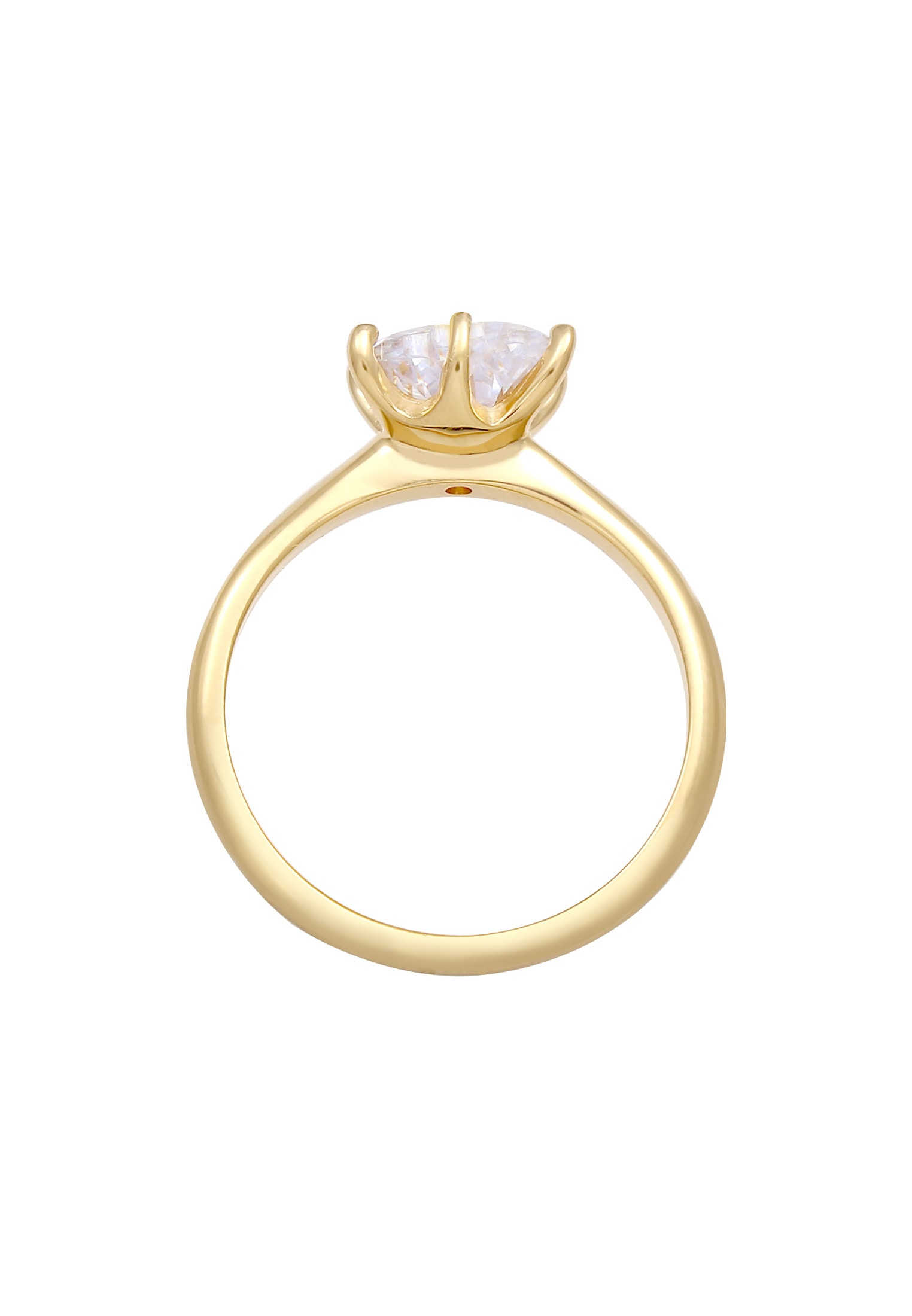Elli Silberring »Ring Herz Zirkonia Verlobungsring Solitär 925 Silber«