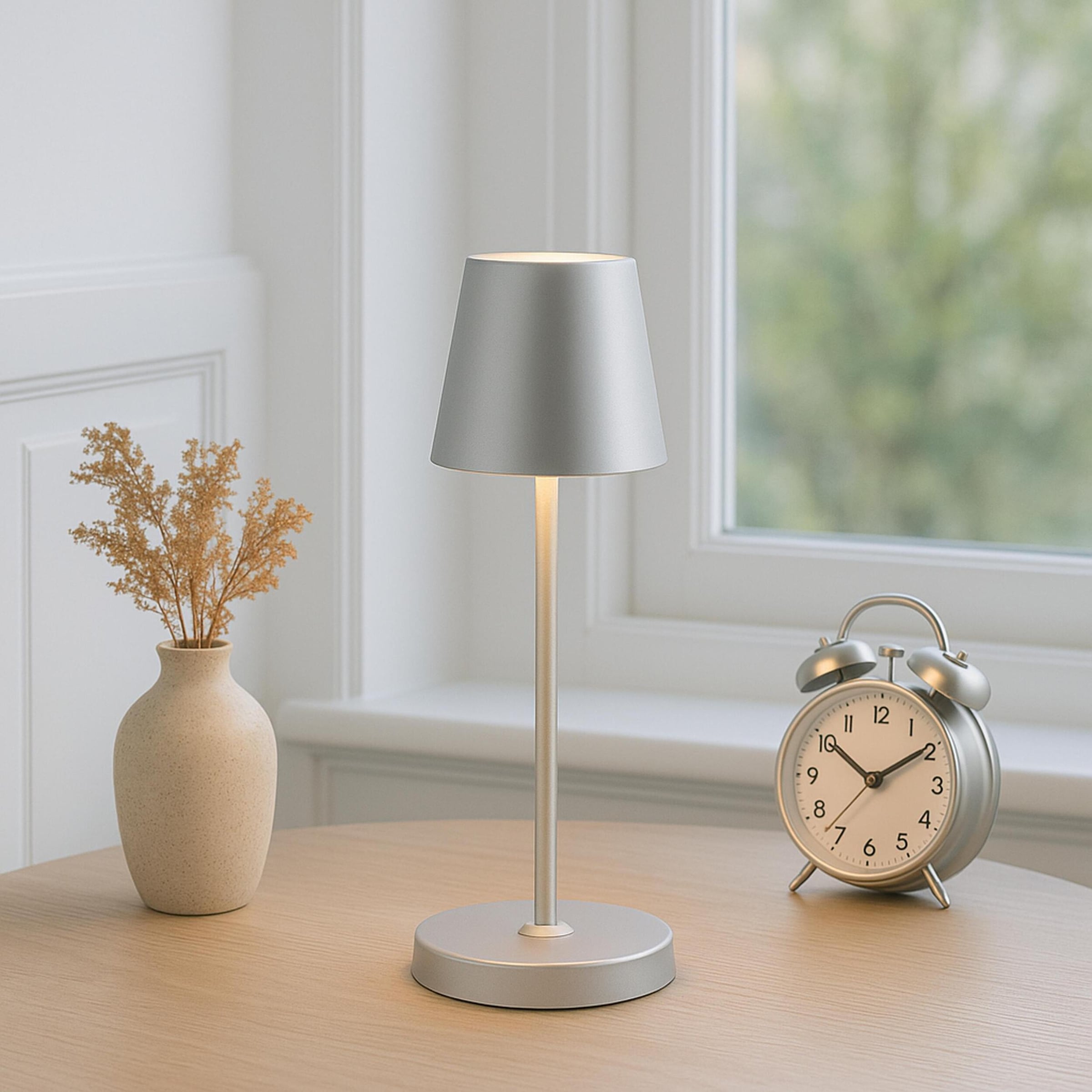 Brilliant LED Tischleuchte »Elora« LED-Modul 1 Stk. Warmweiß LED Akku Leuchte, 220 lm, 2700 K, Wireless Charging, dimmbar