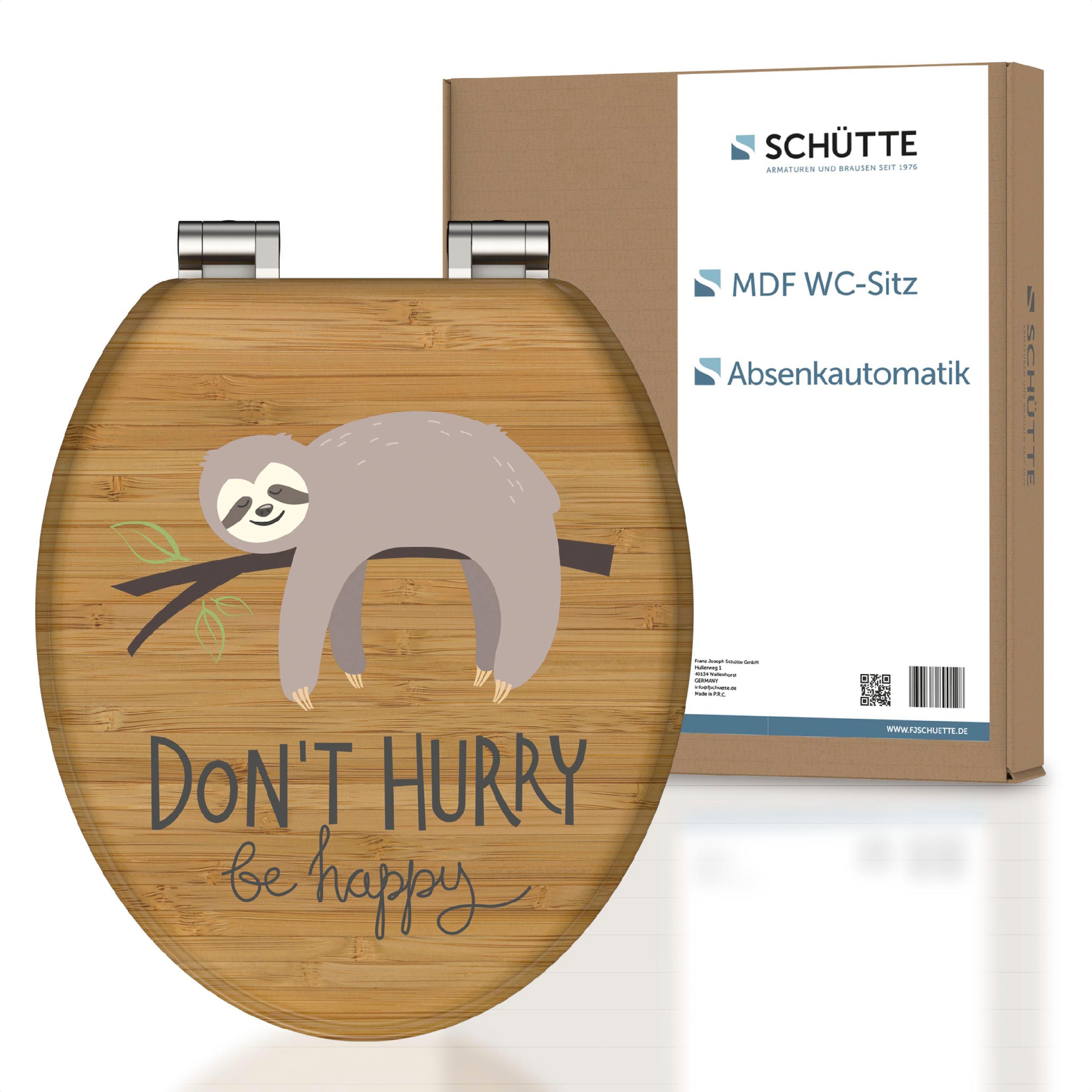 WC-Sitz »Don`t Hurry«, Absenkautomatik, Holzkern, Motivdruck, MDF