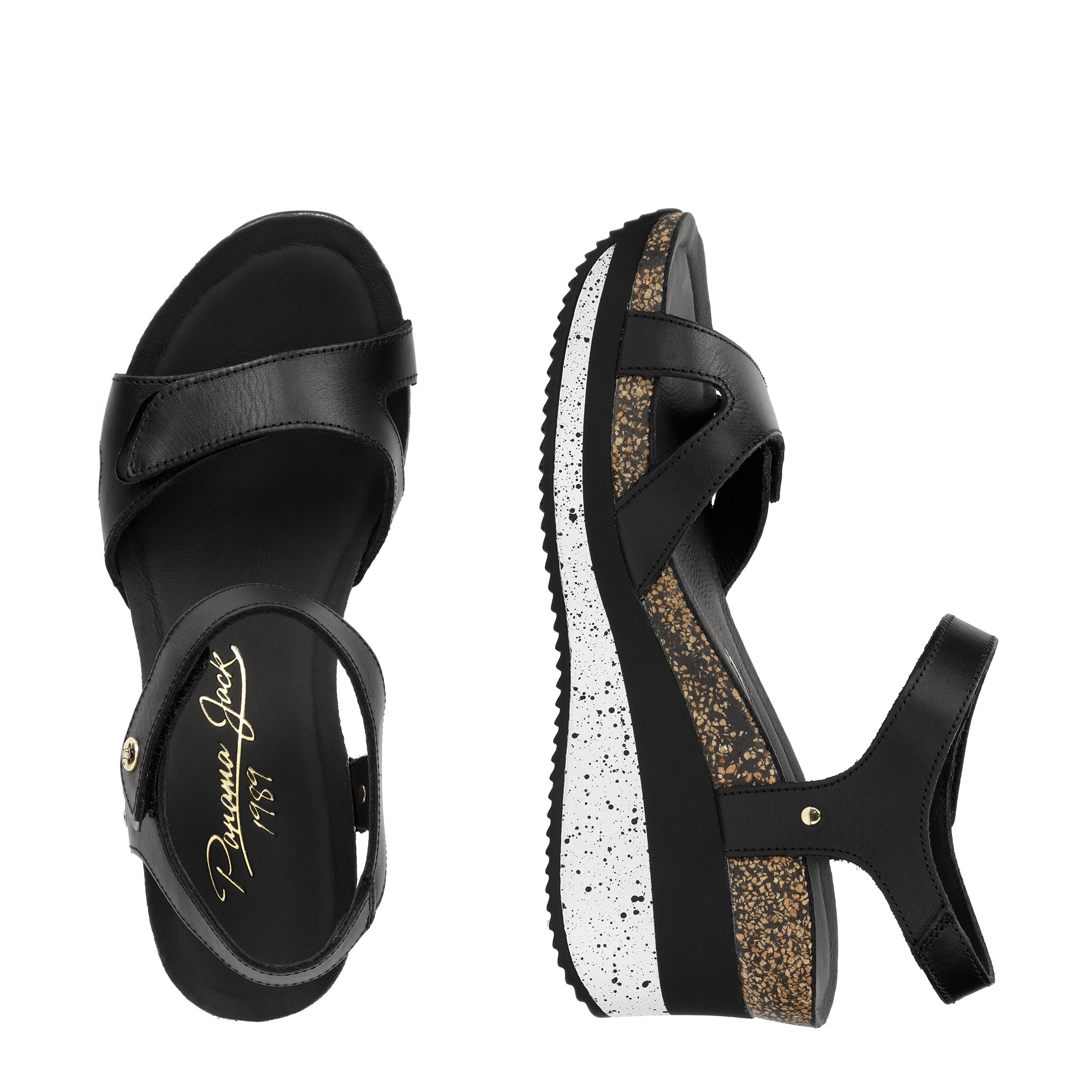 Panama Jack Keilsandalette »Nica«, Plateausandale, Sandalette, Sommerschuh mit weicher Lederdecksohle