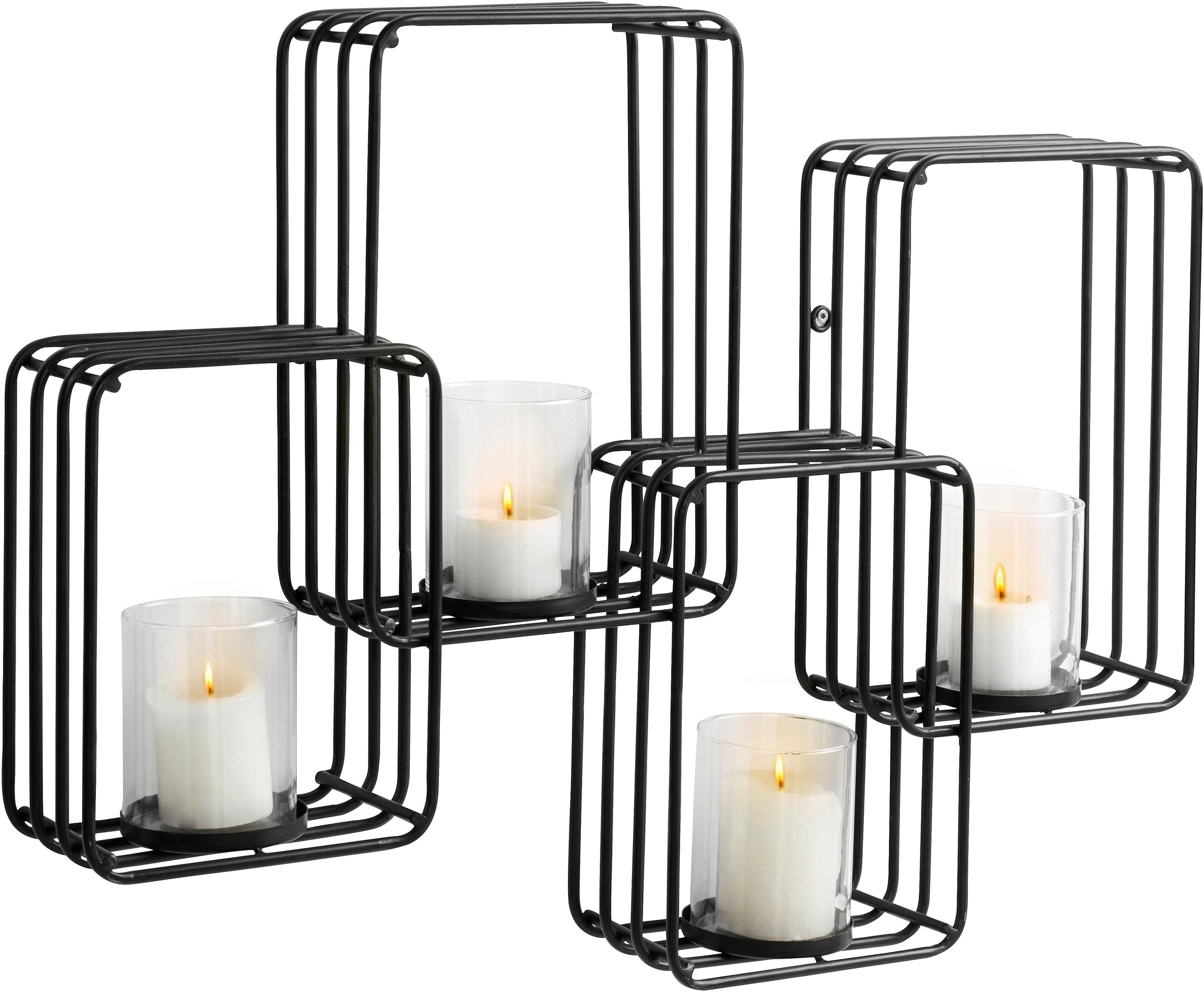 andas Wandkerzenhalter, Kerzen-Wandleuchter, Kerzenhalter, Kerzenleuchter hängend, Wanddeko, für 4 Kerzen