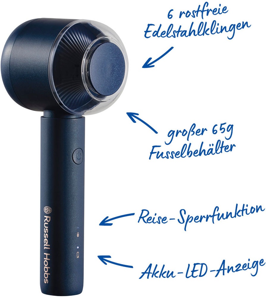 RUSSELL HOBBS Fusselrasierer »27660-56« elektrisch, aufladbar inklusive Holzreinigungsbürste & USB-C Ladekabel