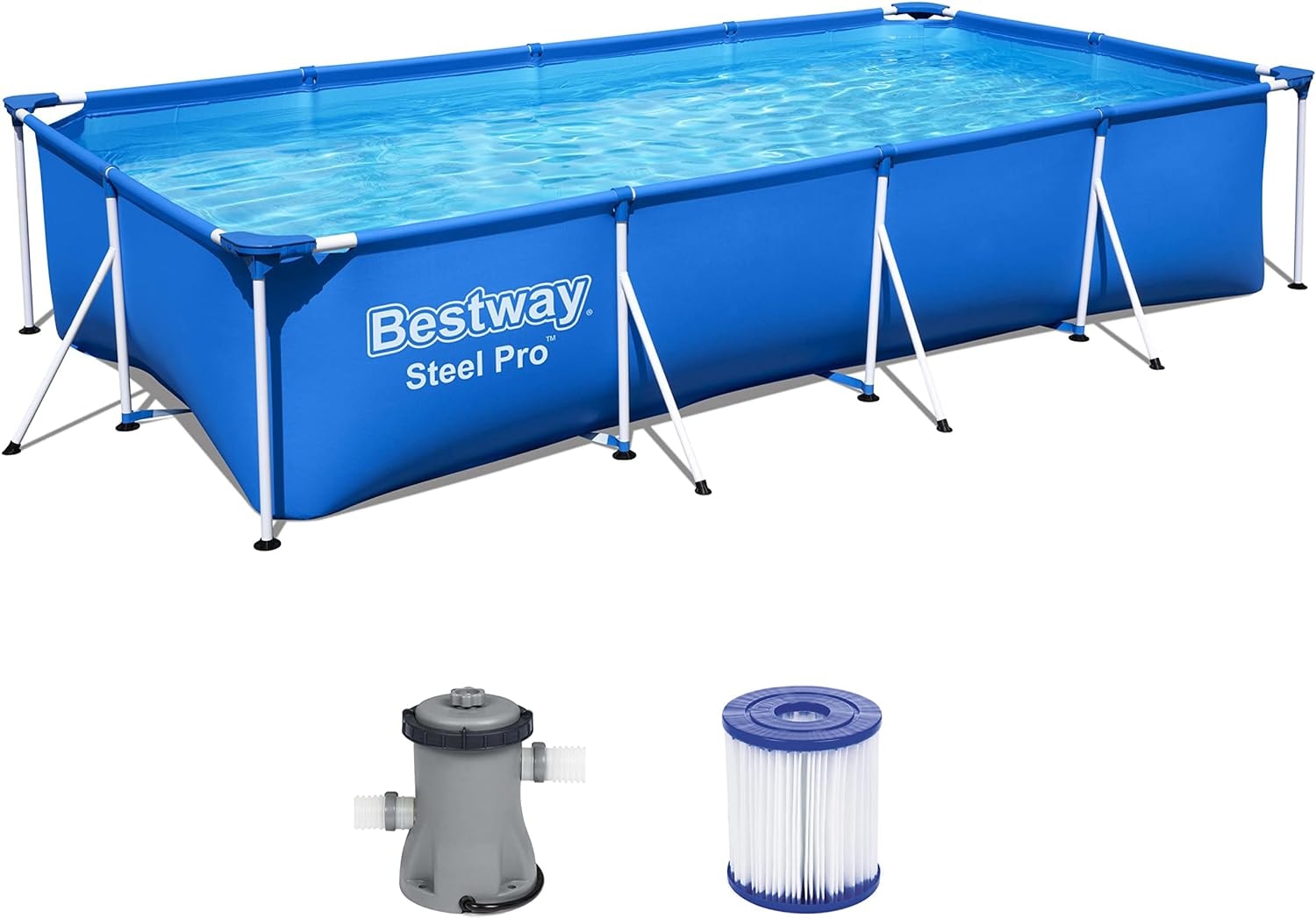 Framepool »Steel Pro«, (Set, 3 tlg.), mit Filterpumpe, 400x211x81 cm