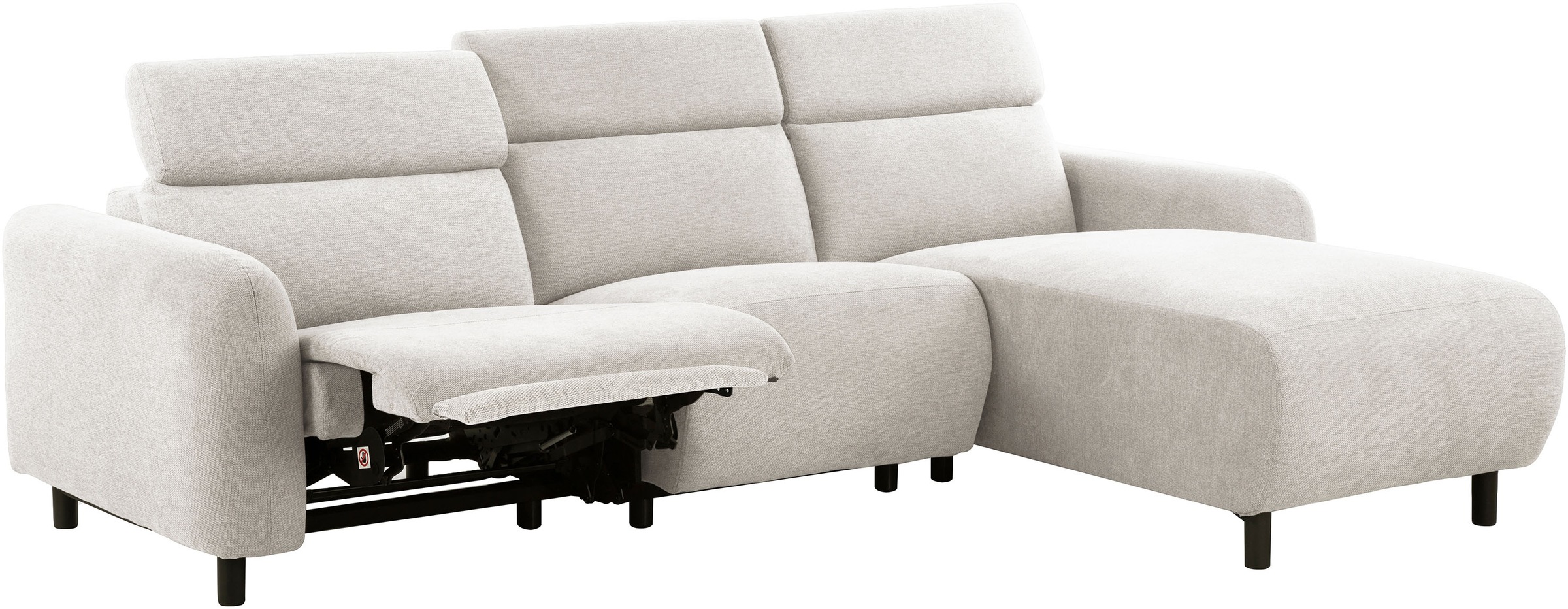 OTTO home Ecksofa »SKAANE Struktur, L-Form, 274 cm, manuelle/elektrische Relaxfunktion,« 274 cm, mit Kopfteilverstellung und man. oder elektr. Relaxfunktion
