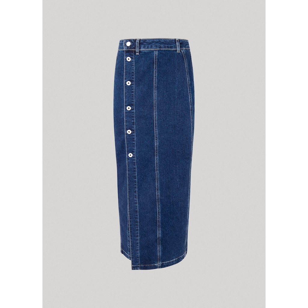 Pepe Jeans Jeansrock »MIDI SKIRT«, mit Knopfleiste und Schlitz