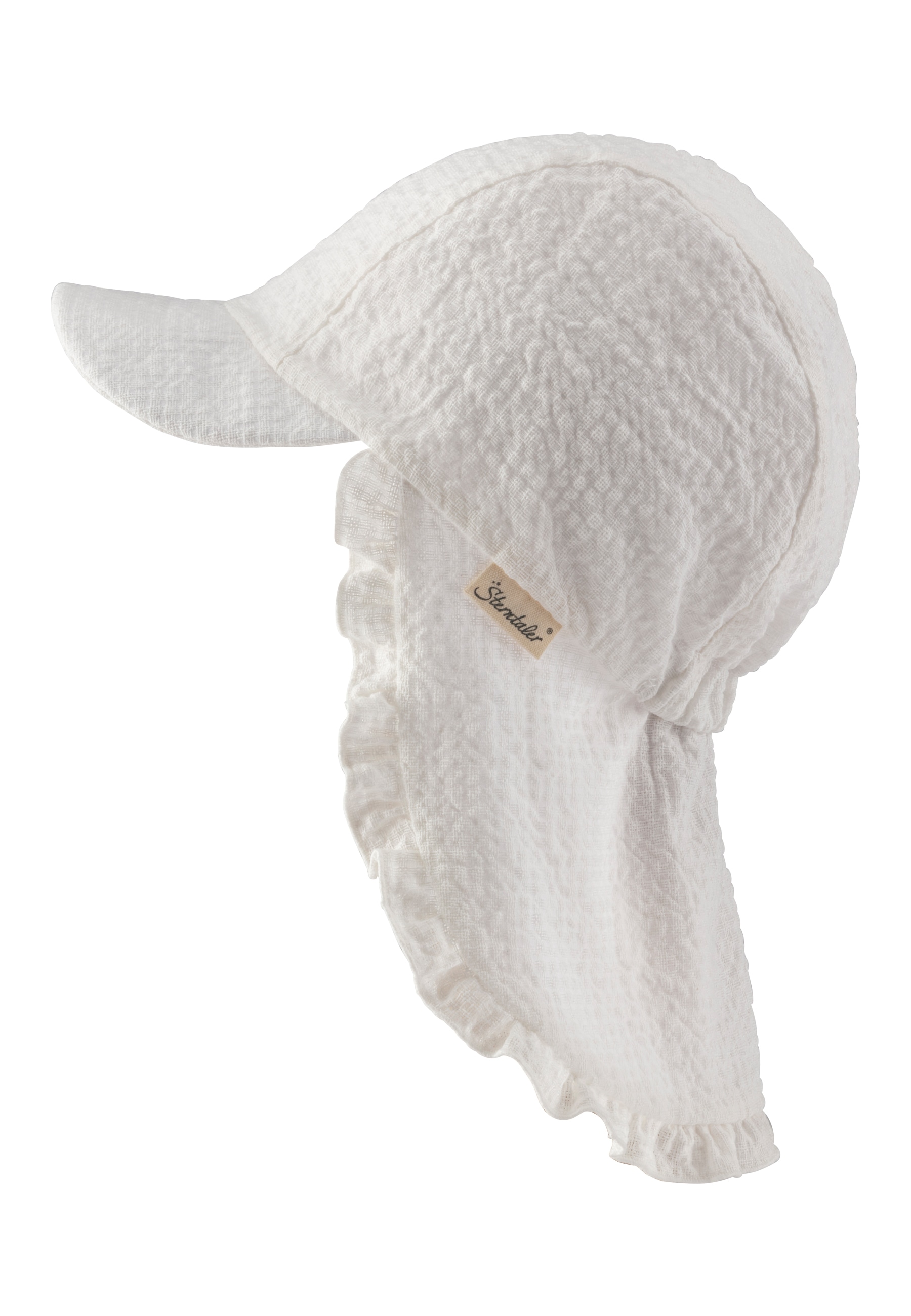 Sterntaler® Schirmmütze »Schirmmütze mit Nackenschutz Rüsche«