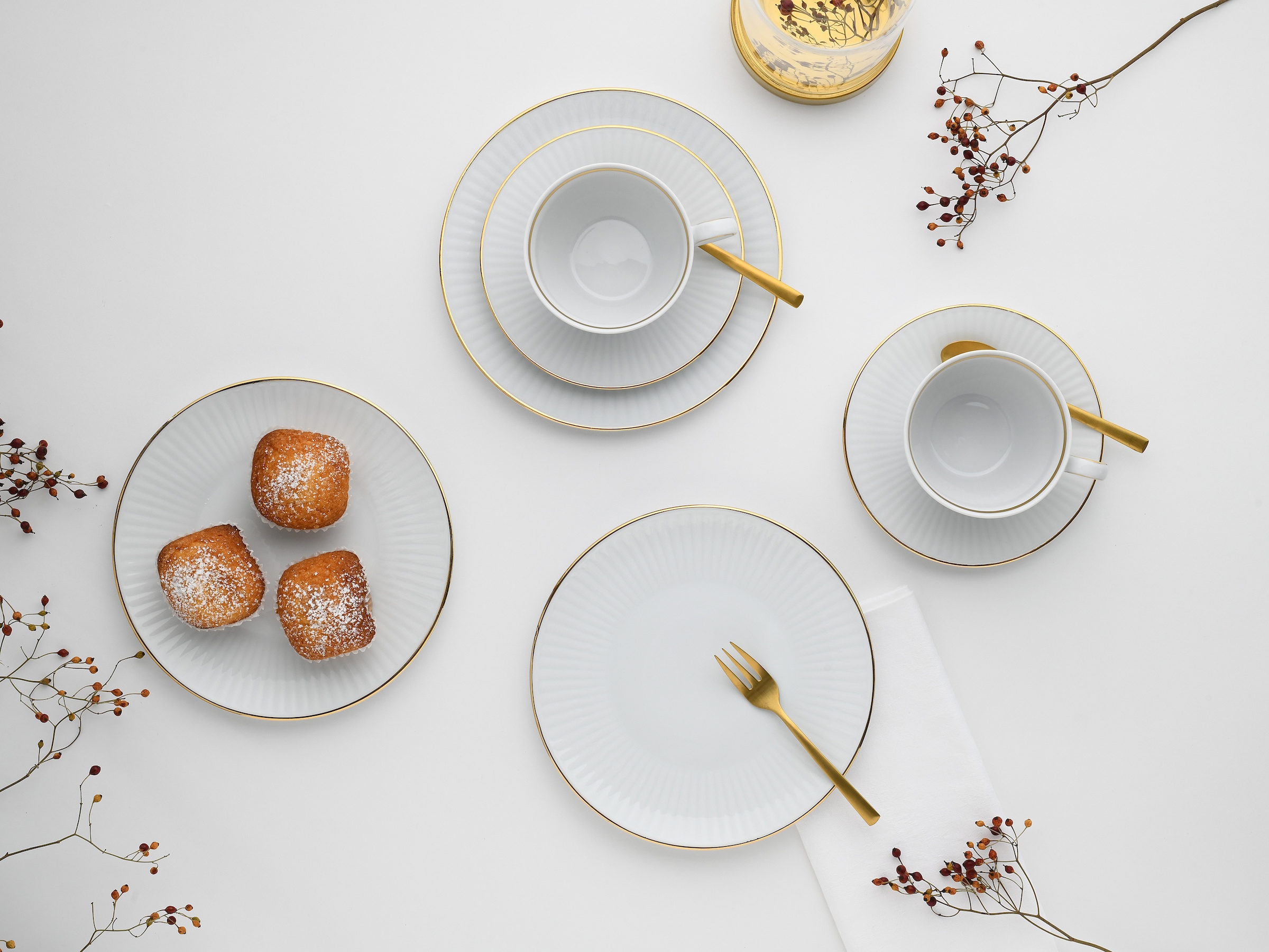 CreaTable Kombiservice »Valencia Gold, Kombi-Service 30-tlg« Elegant, Goldrand