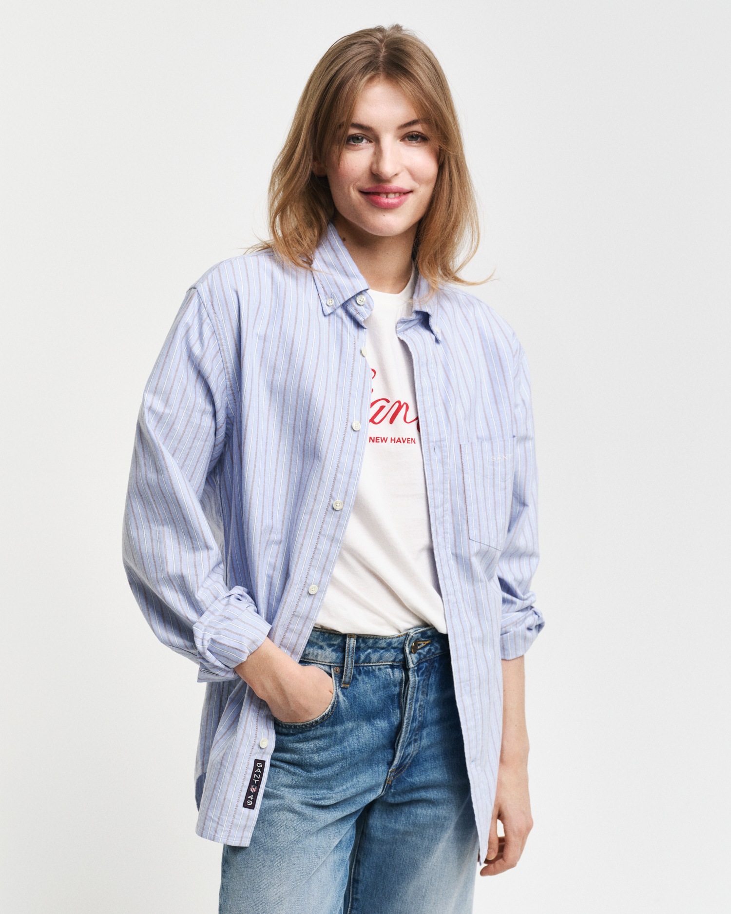 Gant Langarmhemd »REG OXFORD STRIPE SHIRT«, unisex, in leichter Oxford-Qualität