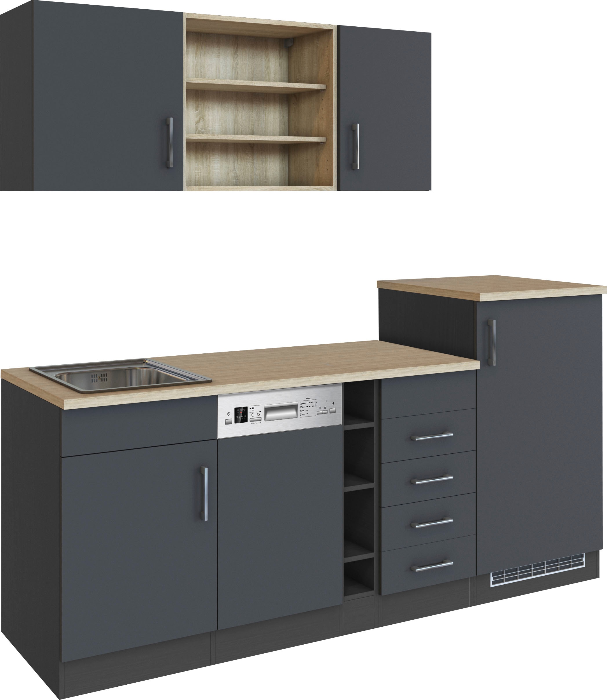 KOCHSTATION Küche »KS-Mali« Breite 210 cm, mit E-Geräten