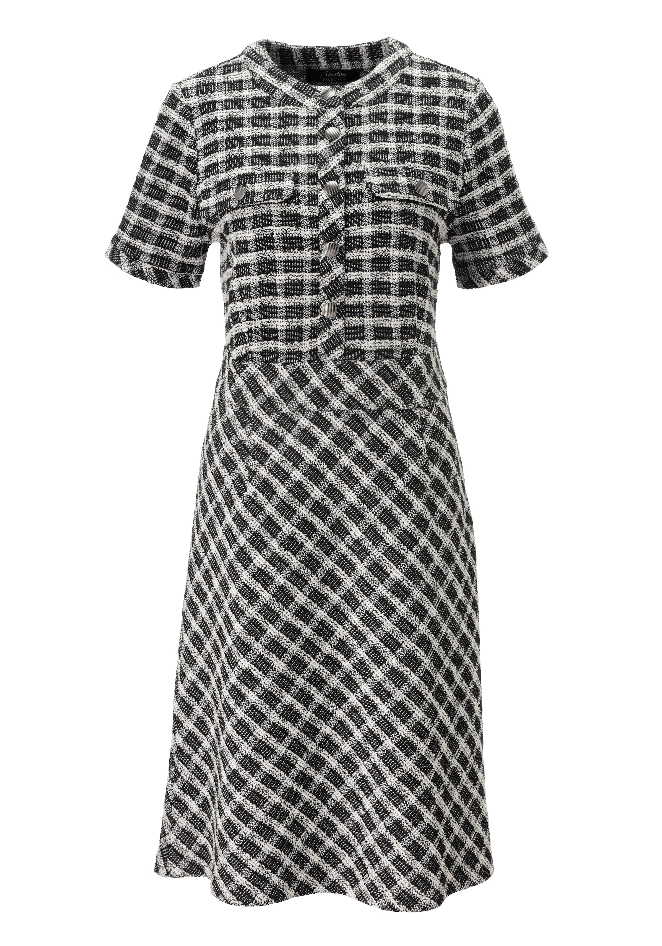 Aniston SELECTED Etuikleid Faketaschen aus Bouclé-Jacquard-Qualität  - NEUE KOLLEKTION