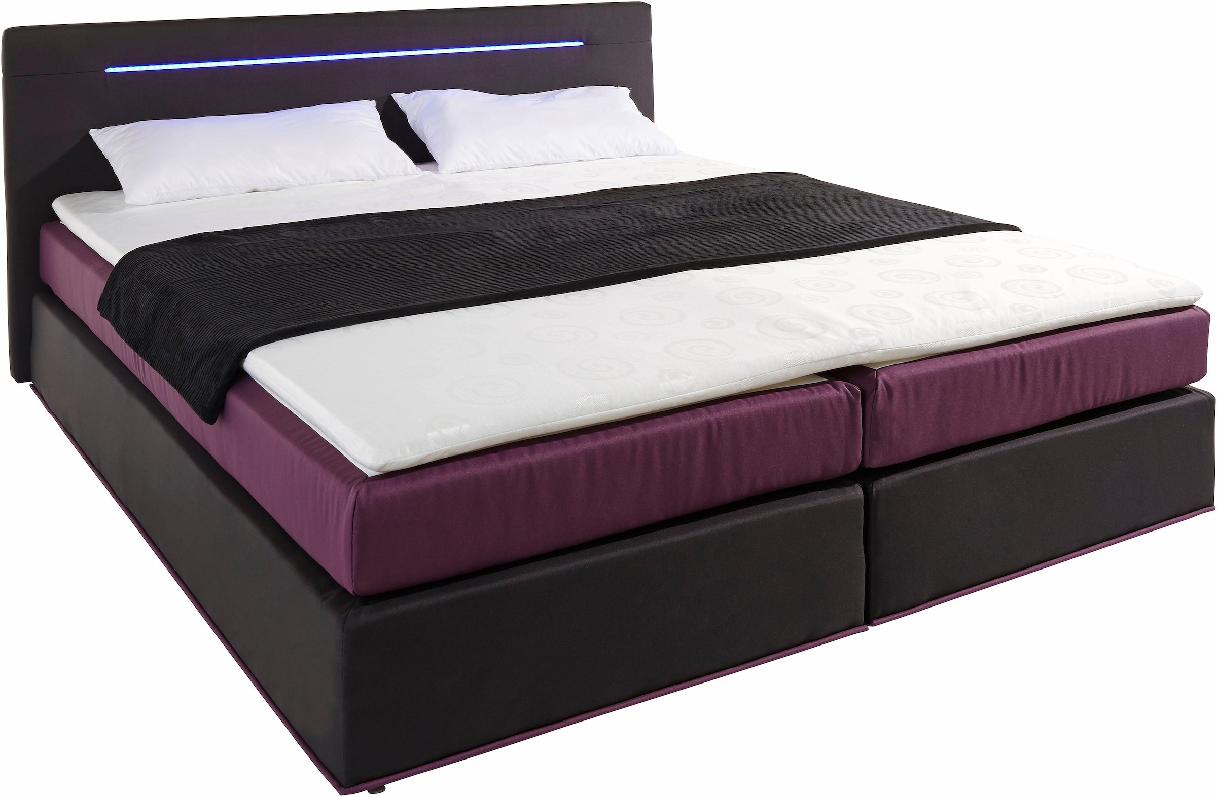 COLLECTION AB Boxspringbett, inkl. LED-Beleuchtung mit Farbwechsel und Topper